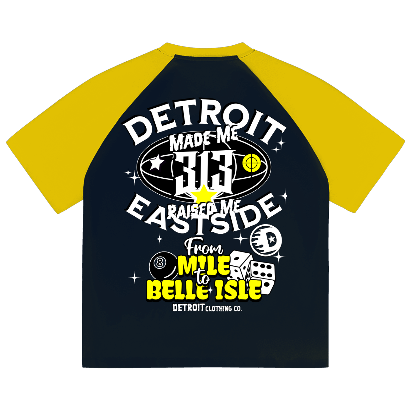 Detroit Clothing Company "D" Color-Blocked Raglan Sleeve T-shirt - Started In Detroit Clothing Co.