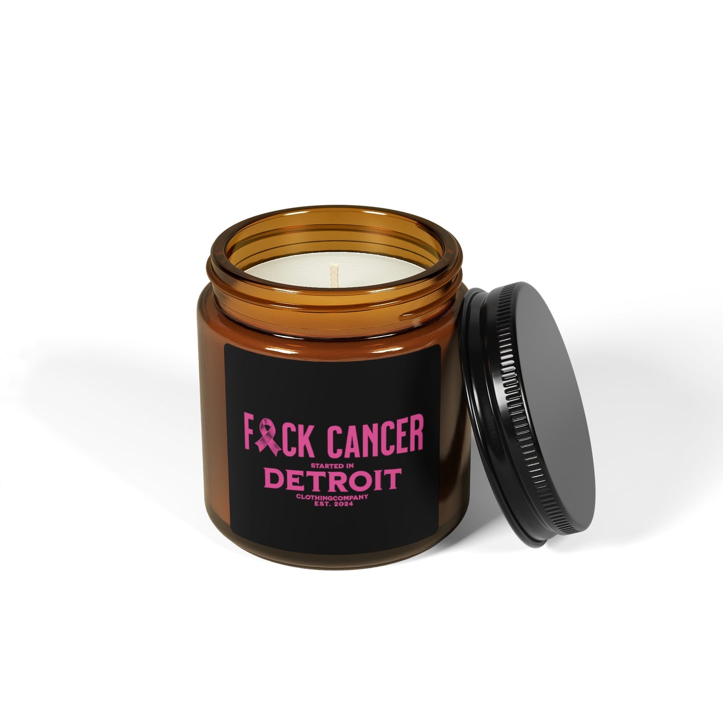 F*CK CANCER Scented Soy Candle (Multi-Size, Amber Jar)