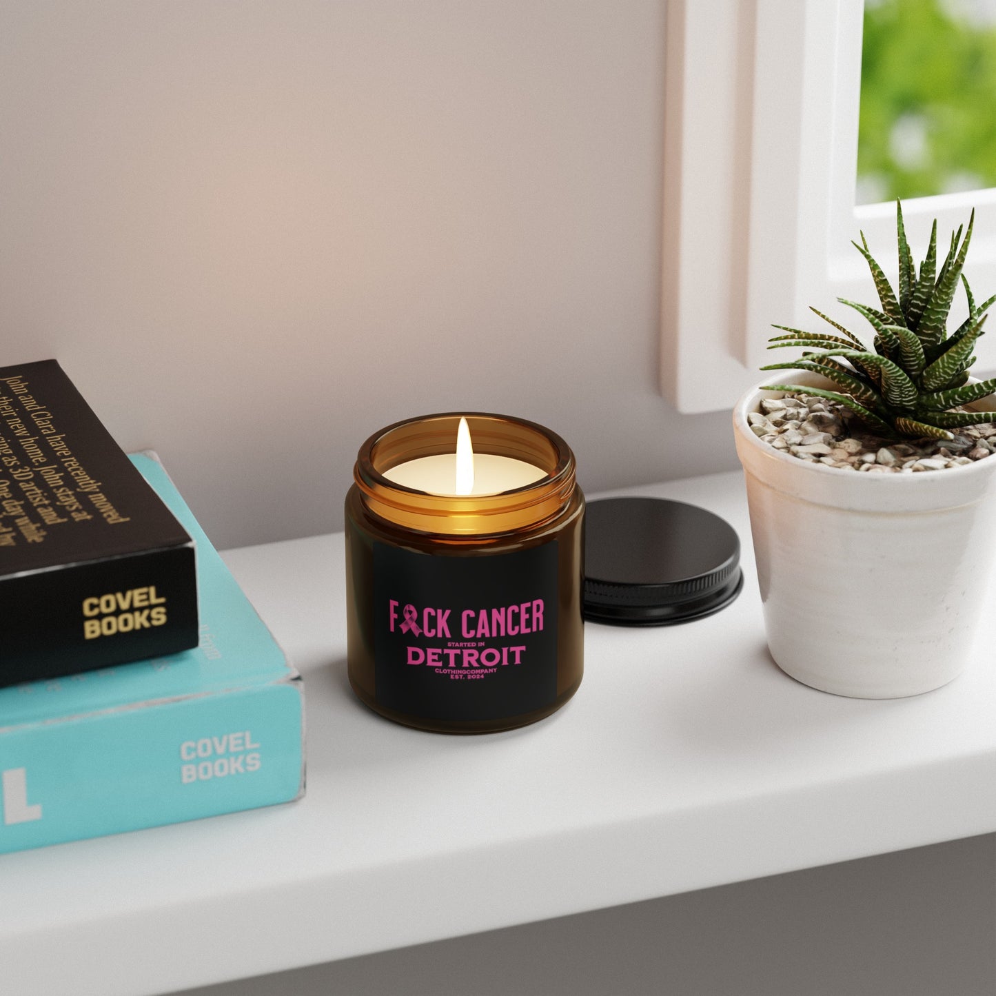 F*CK CANCER Scented Soy Candle (Multi-Size, Amber Jar)