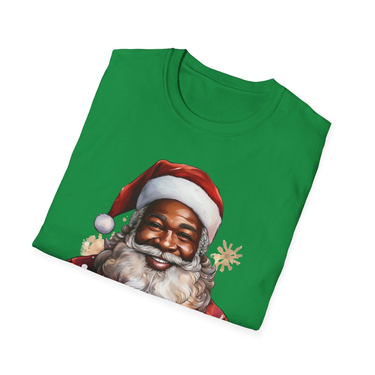 Black Santa Claus T-Shirt - Unisex Softstyle