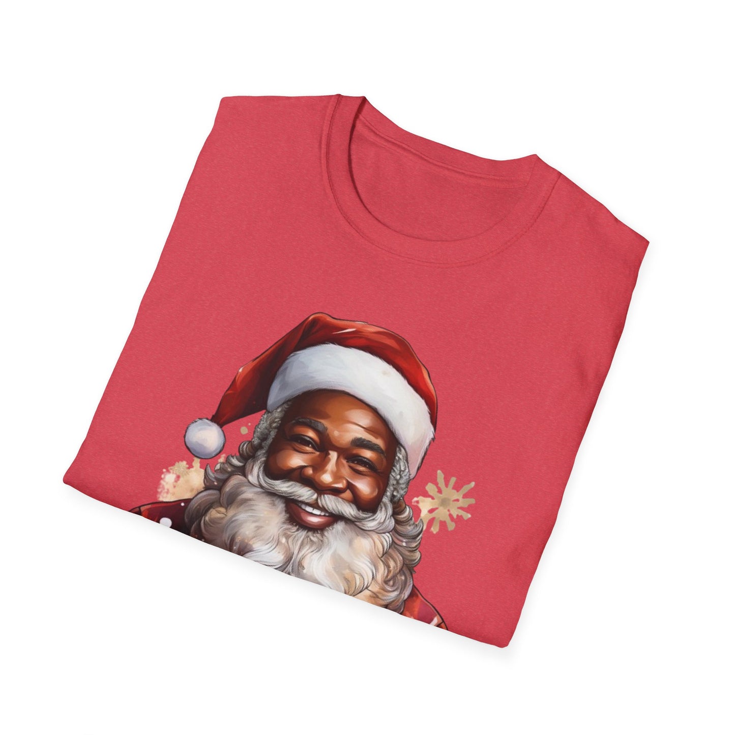 Black Santa Claus T-Shirt - Unisex Softstyle