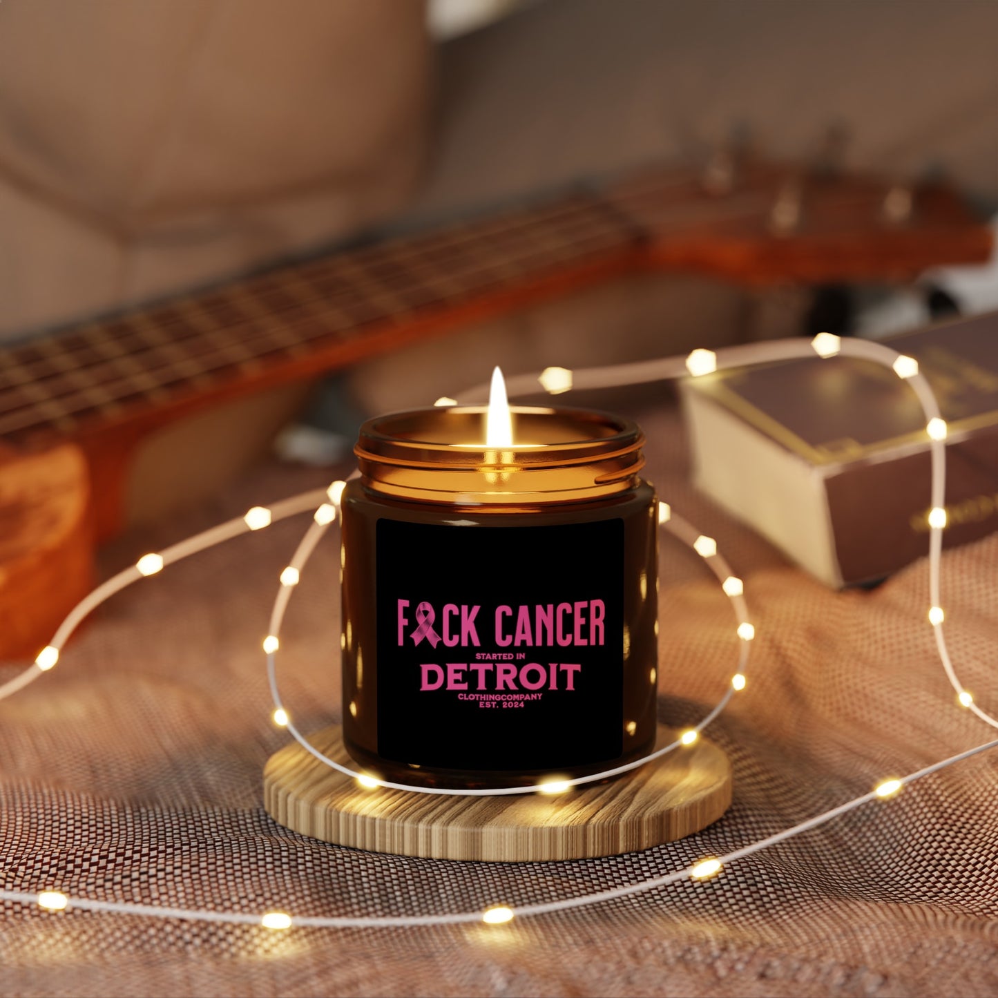 F*CK CANCER Scented Soy Candle (Multi-Size, Amber Jar)