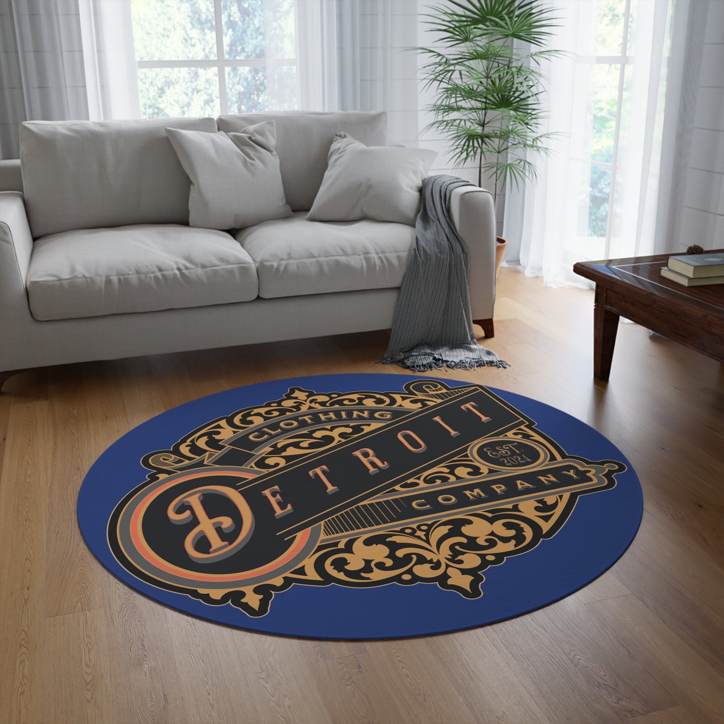 Detroit Clothing Company Large Logo Round Rug