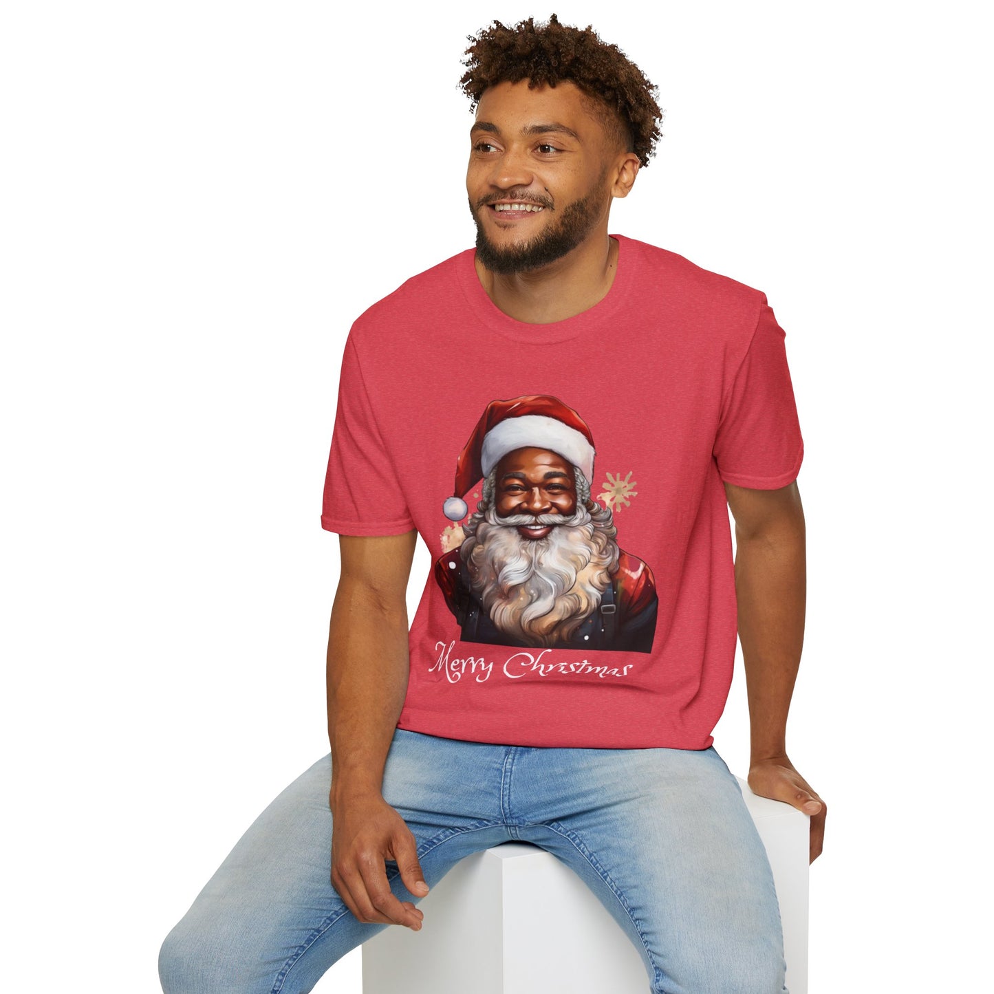 Black Santa Claus T-Shirt - Unisex Softstyle