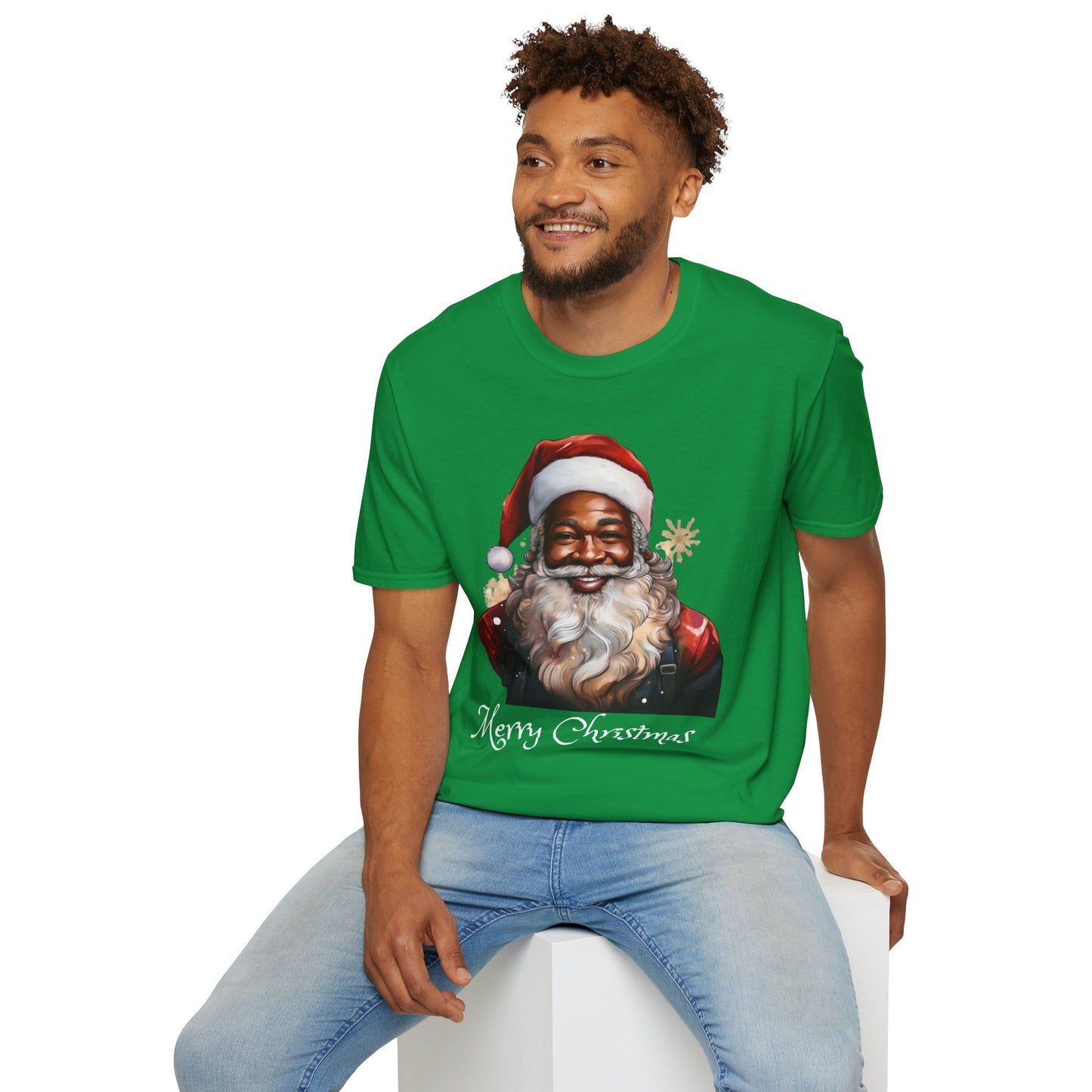 Black Santa Claus T-Shirt - Unisex Softstyle