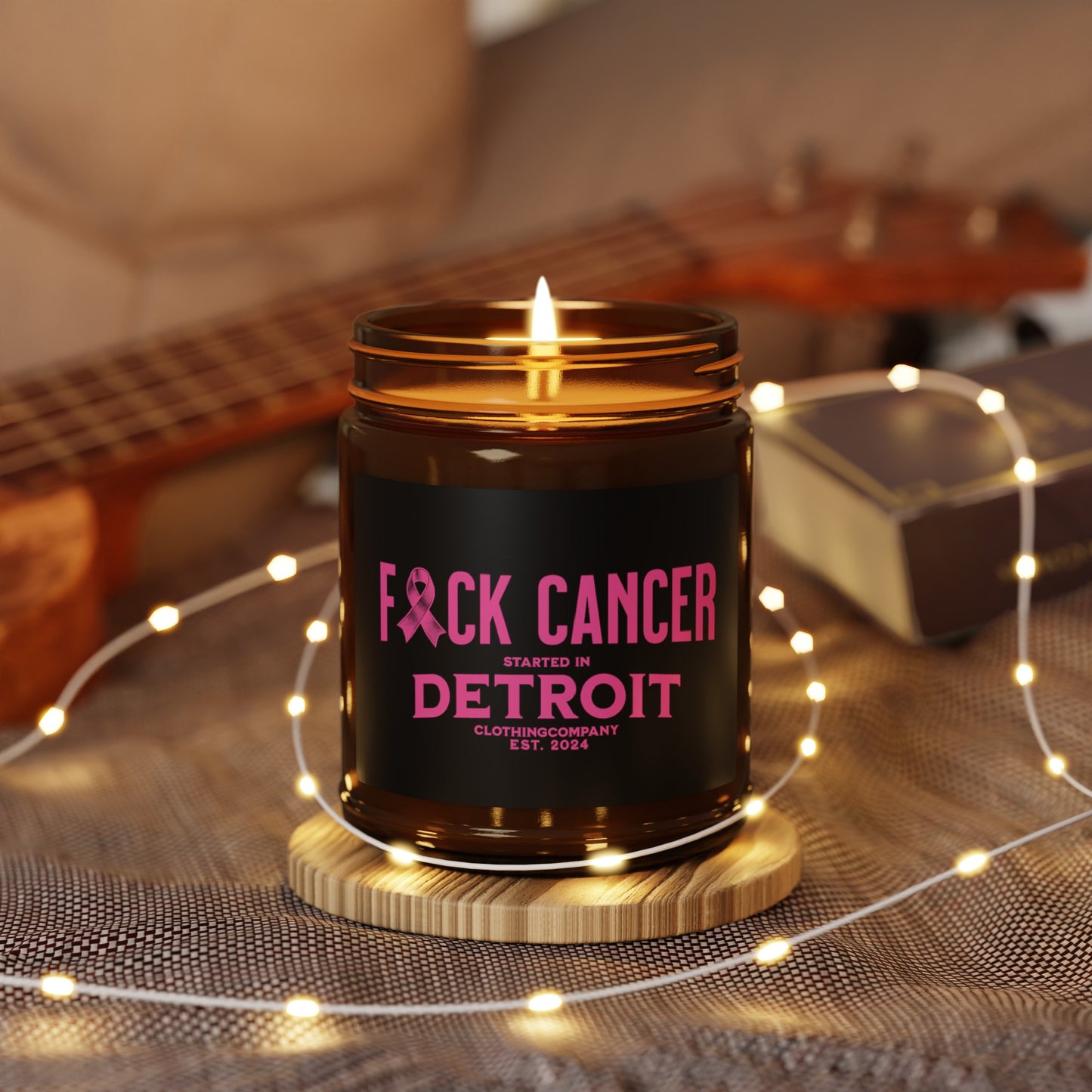 F*CK CANCER Scented Soy Candle (Multi-Size, Amber Jar)