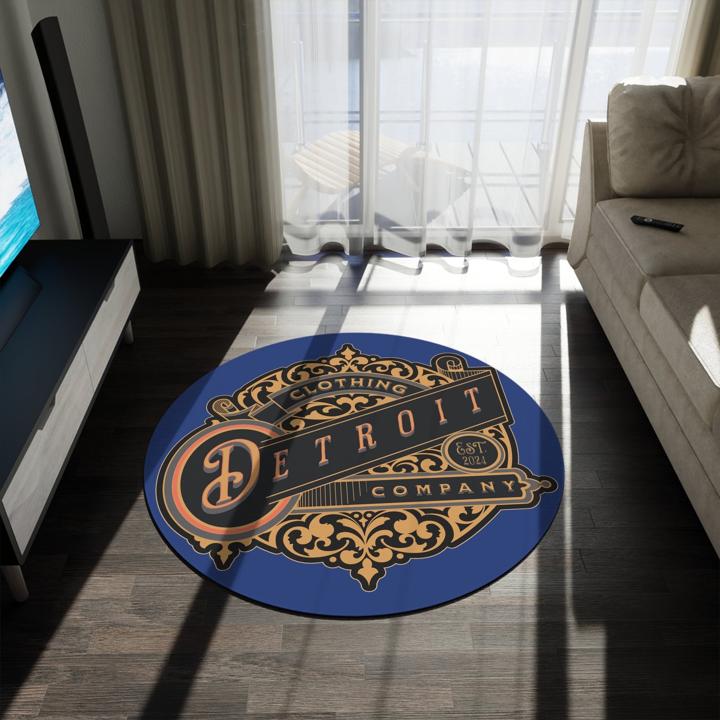 Detroit Clothing Company Large Logo Round Rug