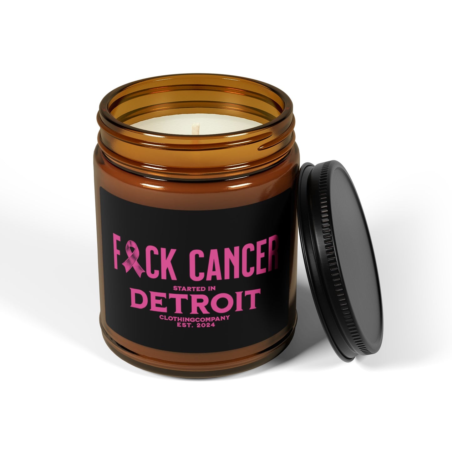 F*CK CANCER Scented Soy Candle (Multi-Size, Amber Jar)