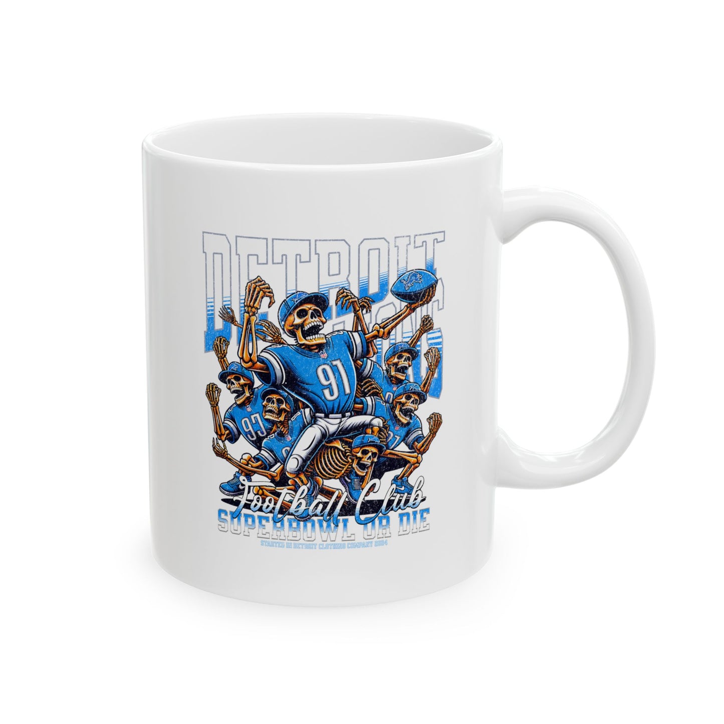 Detroit Skeleton Football Team Ceramic Mug, (11oz, 15oz)