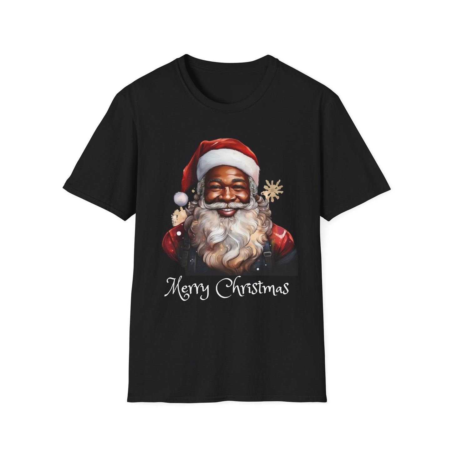 Black Santa Claus T-Shirt - Unisex Softstyle