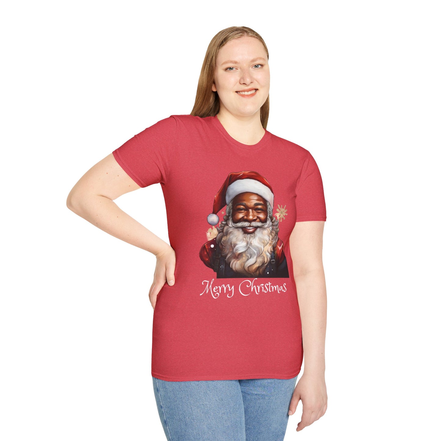 Black Santa Claus T-Shirt - Unisex Softstyle