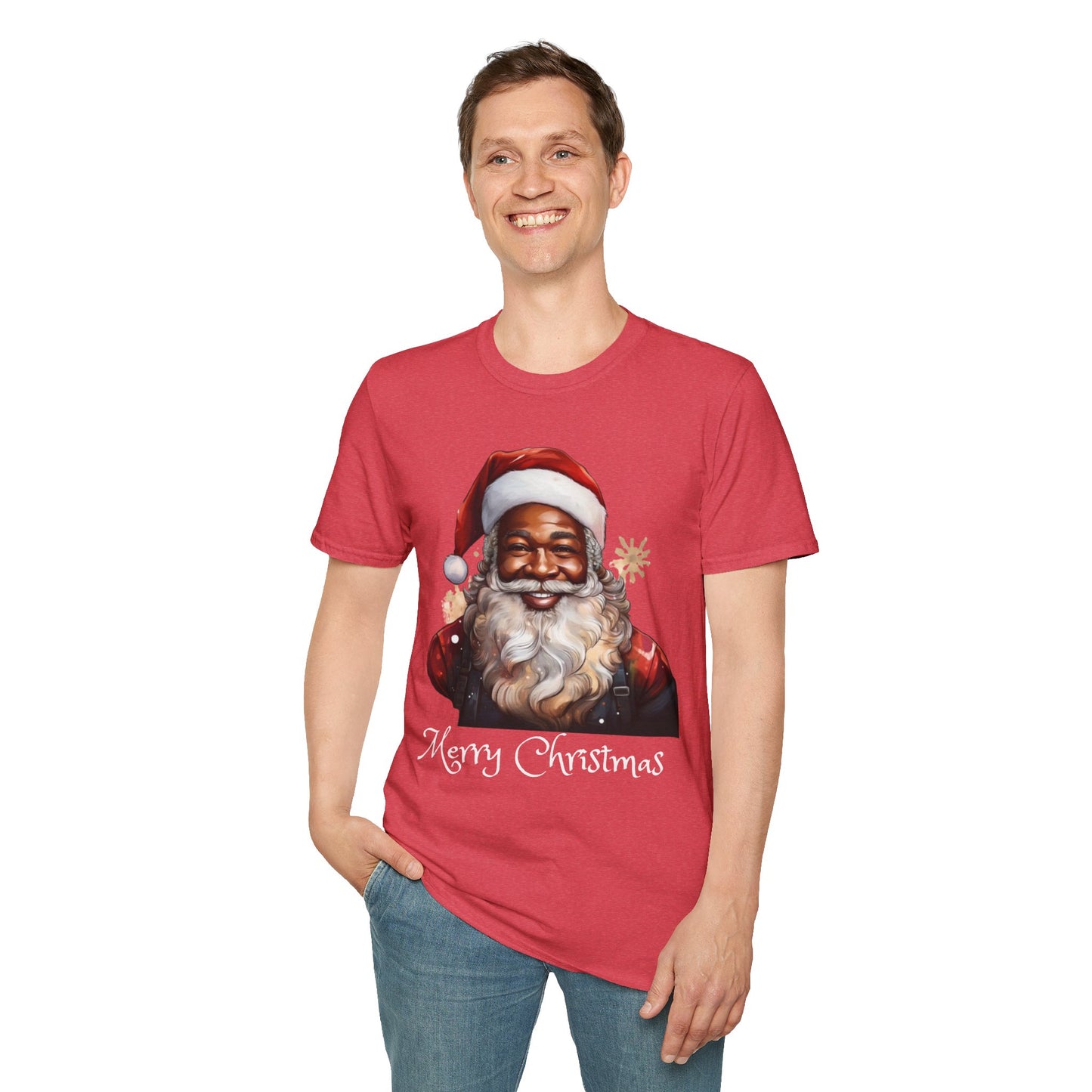 Black Santa Claus T-Shirt - Unisex Softstyle