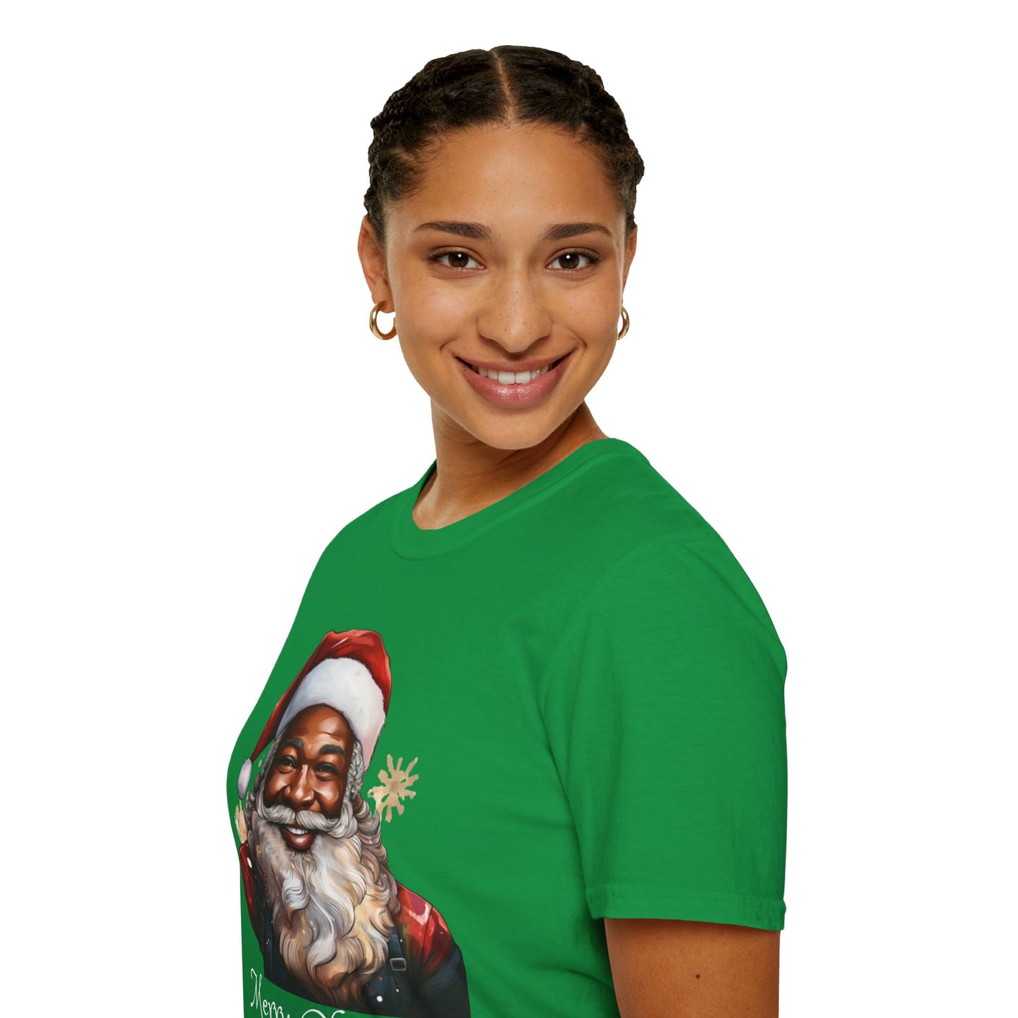 Black Santa Claus T-Shirt - Unisex Softstyle