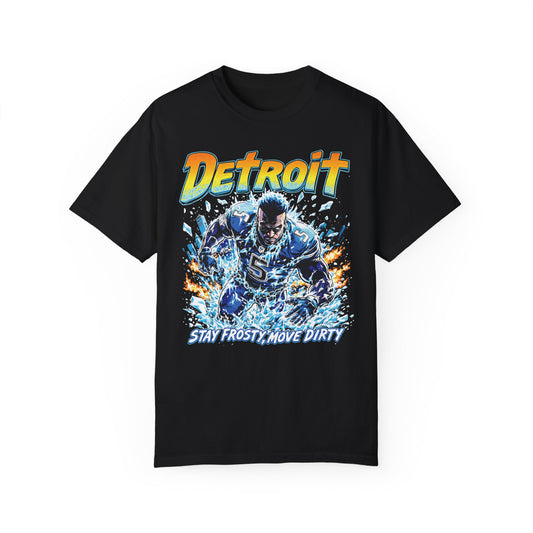 Detroit Football Graphic T-Shirt - Unisex Retro Tee - Started In Detroit Clothing Co.