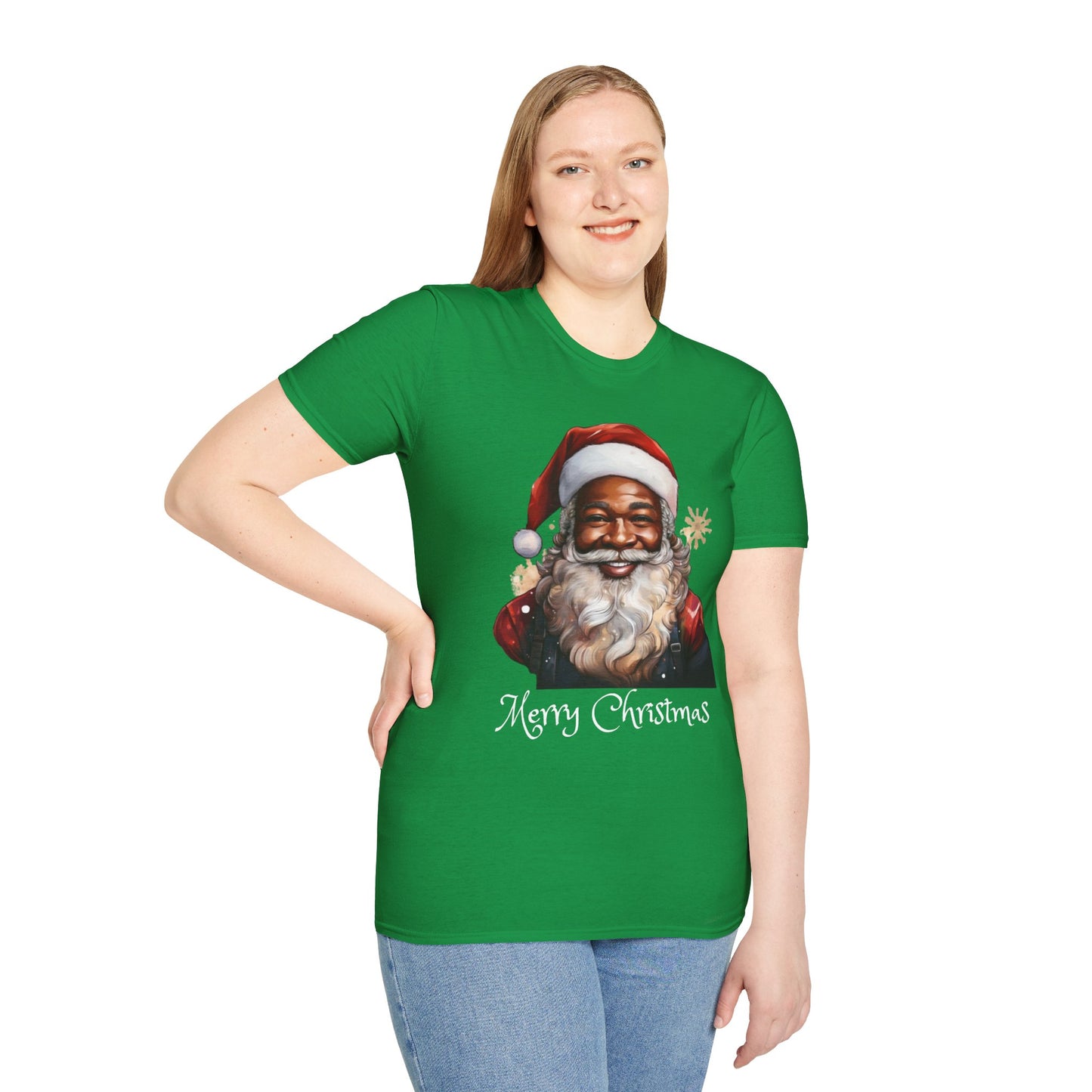 Black Santa Claus T-Shirt - Unisex Softstyle