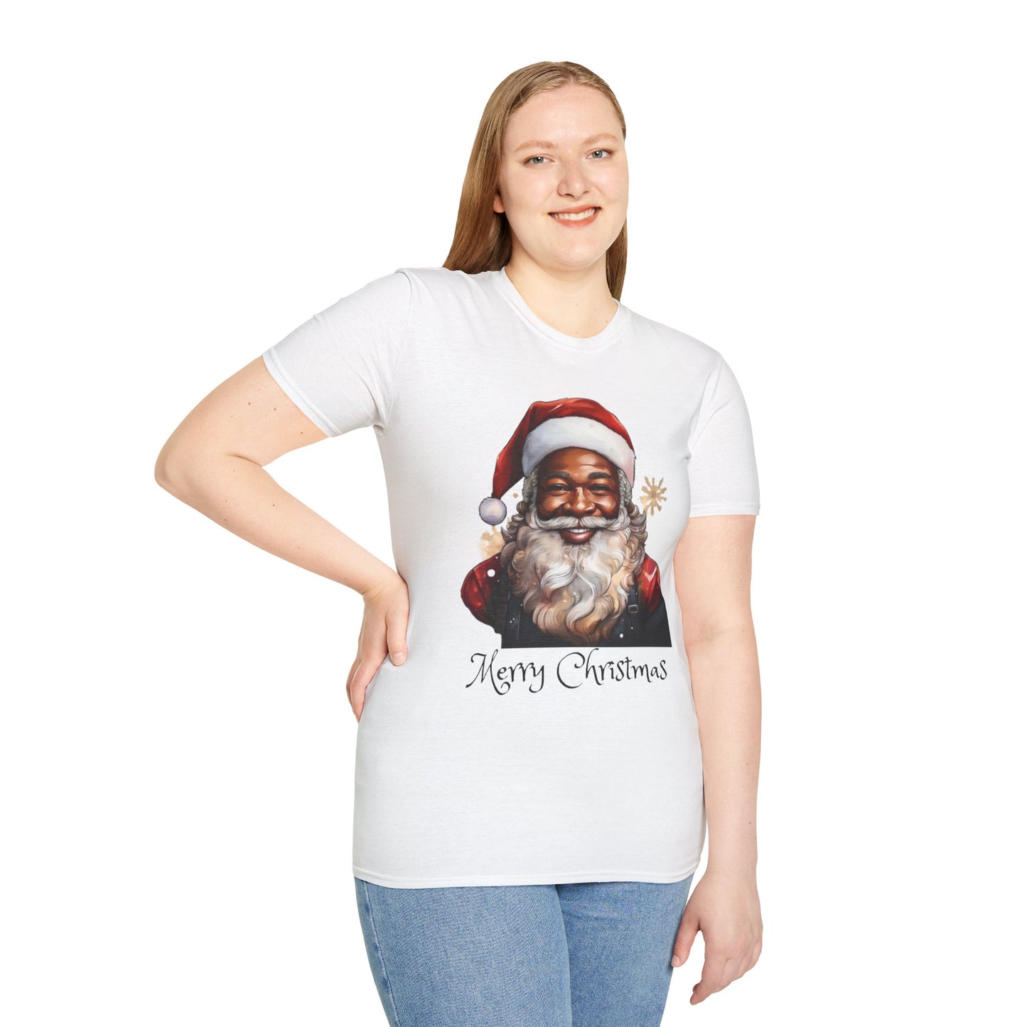 Black Santa Claus T-Shirt - Unisex Softstyle