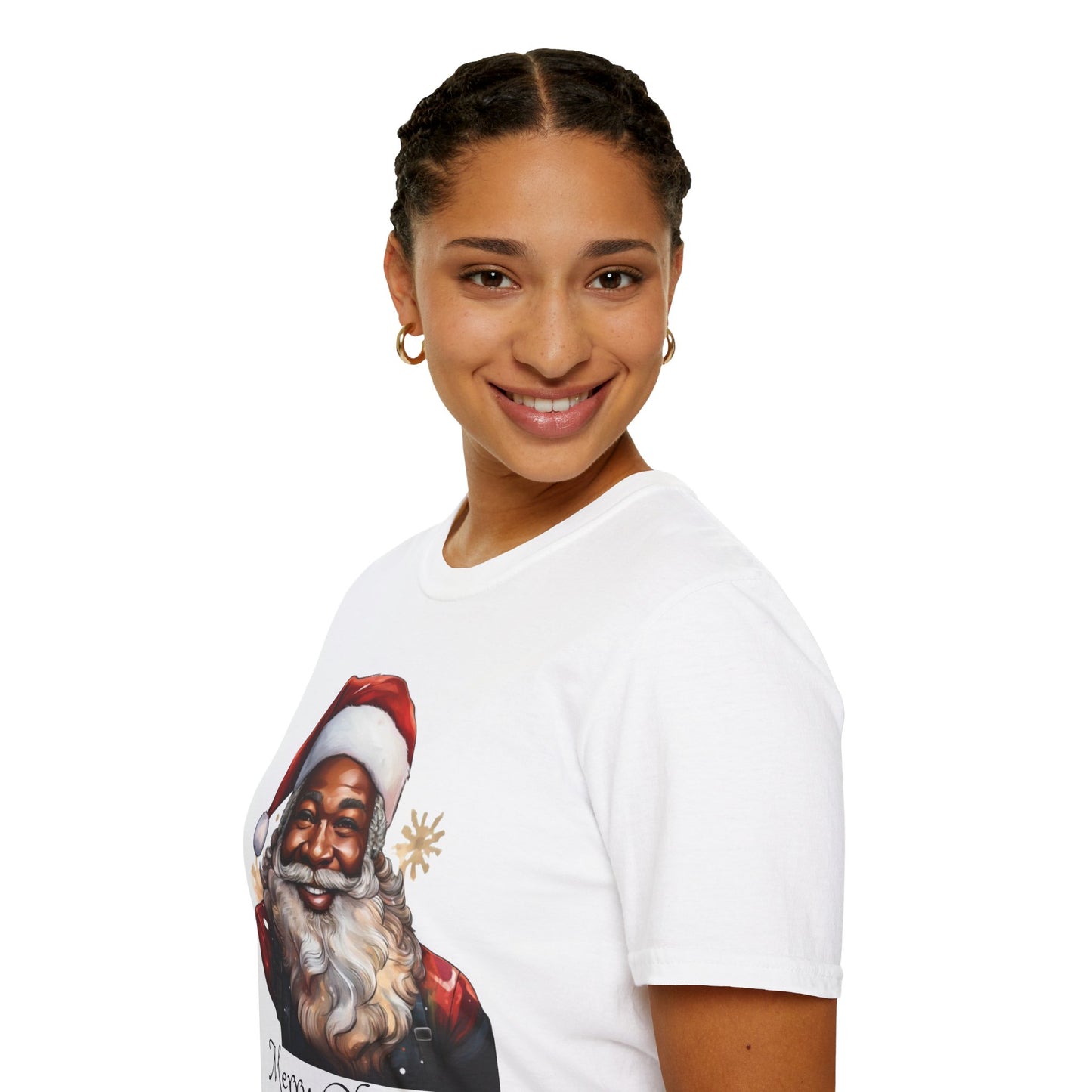 Black Santa Claus T-Shirt - Unisex Softstyle