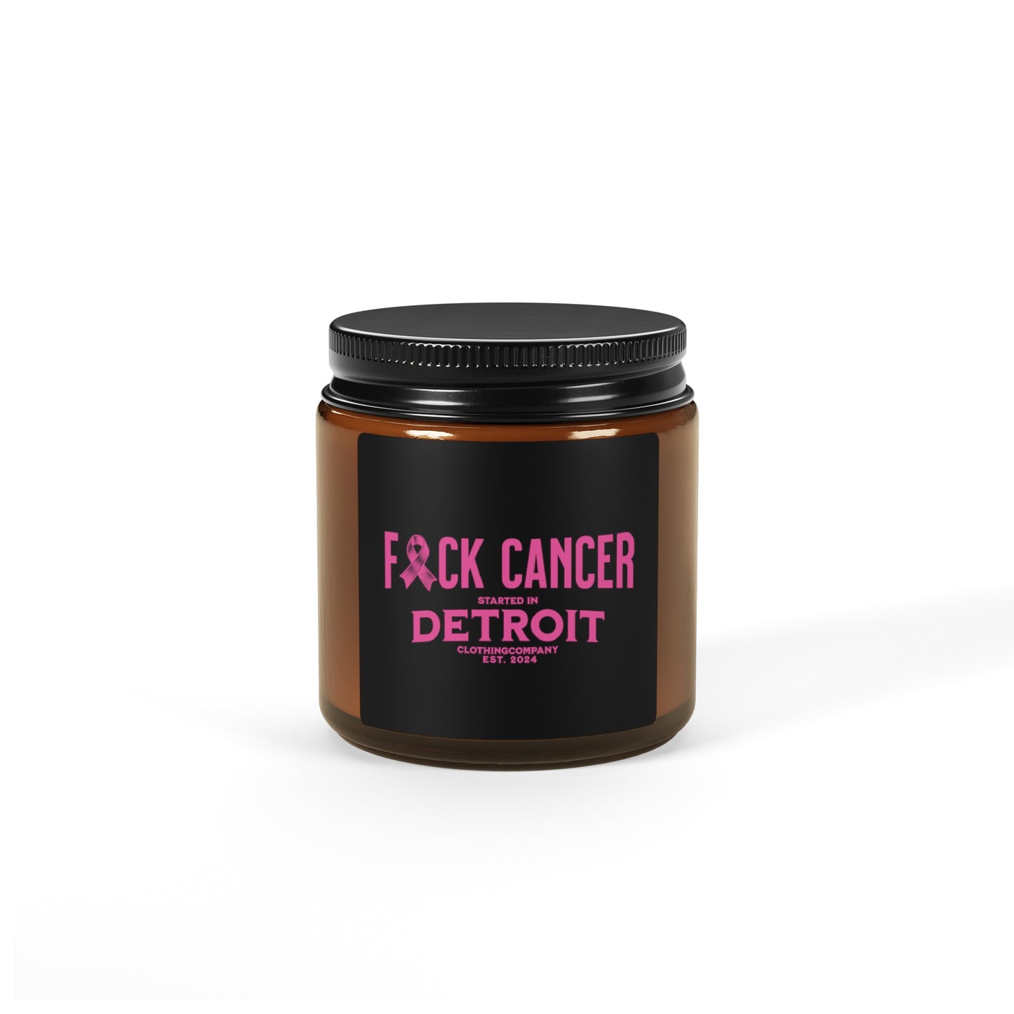 F*CK CANCER Scented Soy Candle (Multi-Size, Amber Jar)