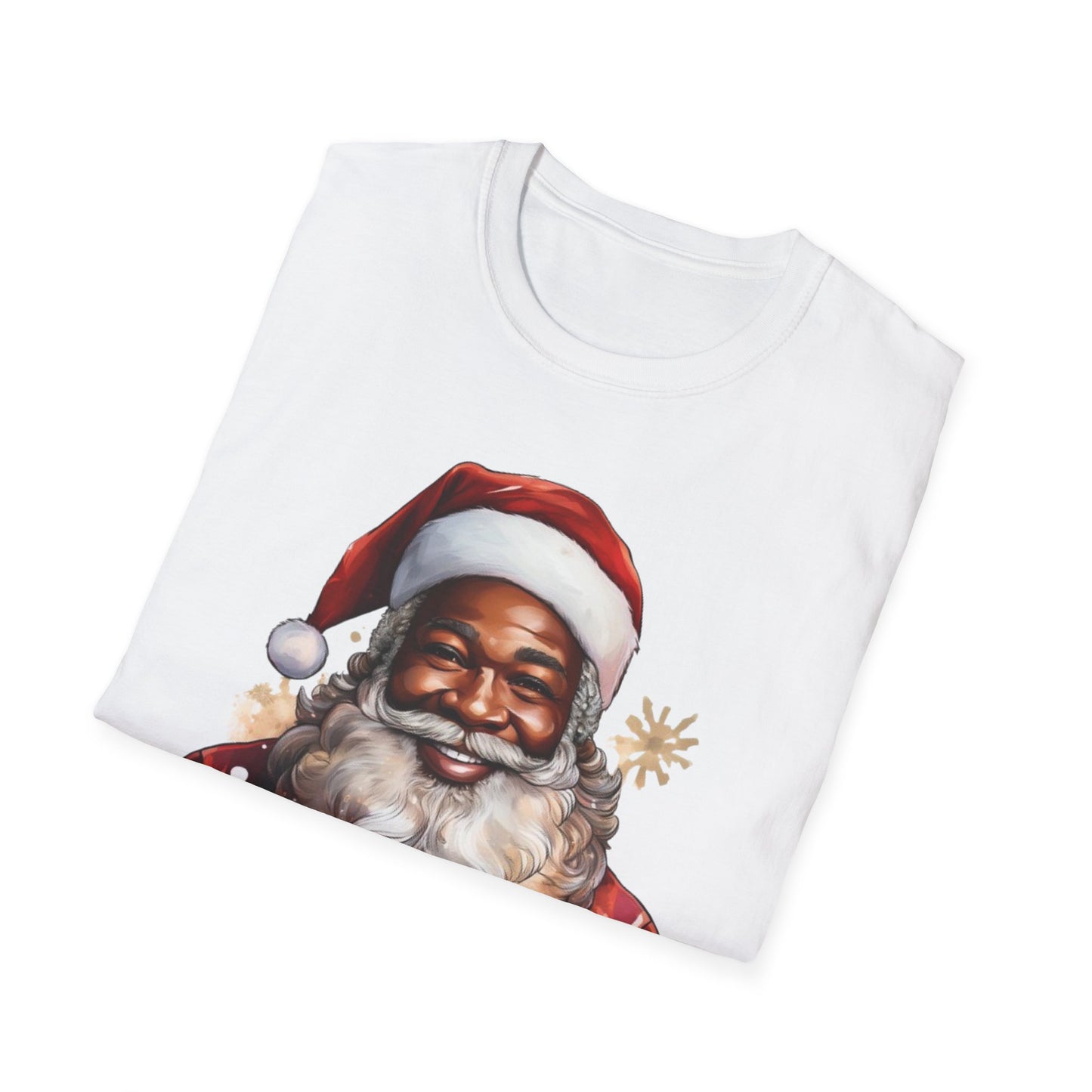 Black Santa Claus T-Shirt - Unisex Softstyle