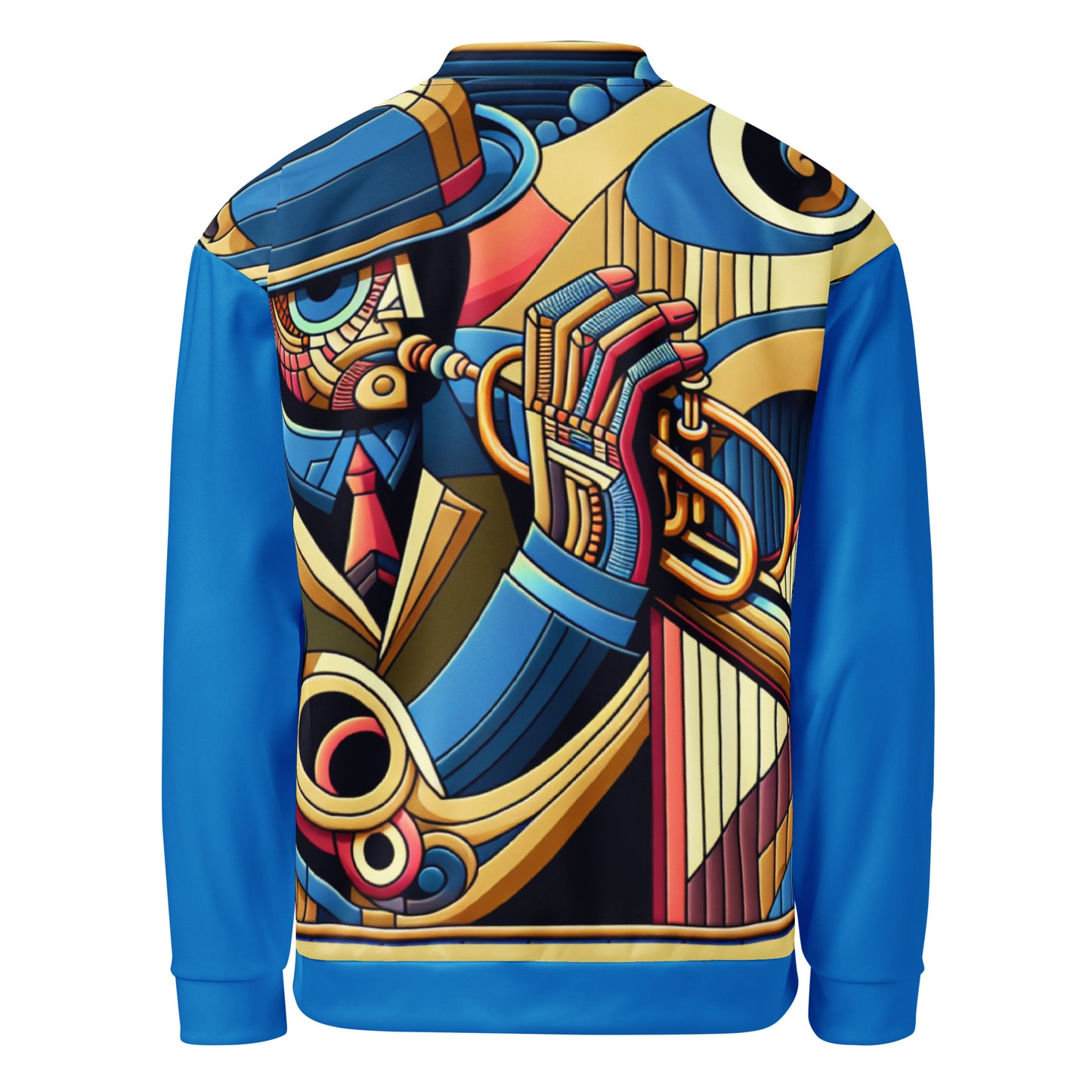 Jazz Player Stained Glass Unisex Bomber Jacket