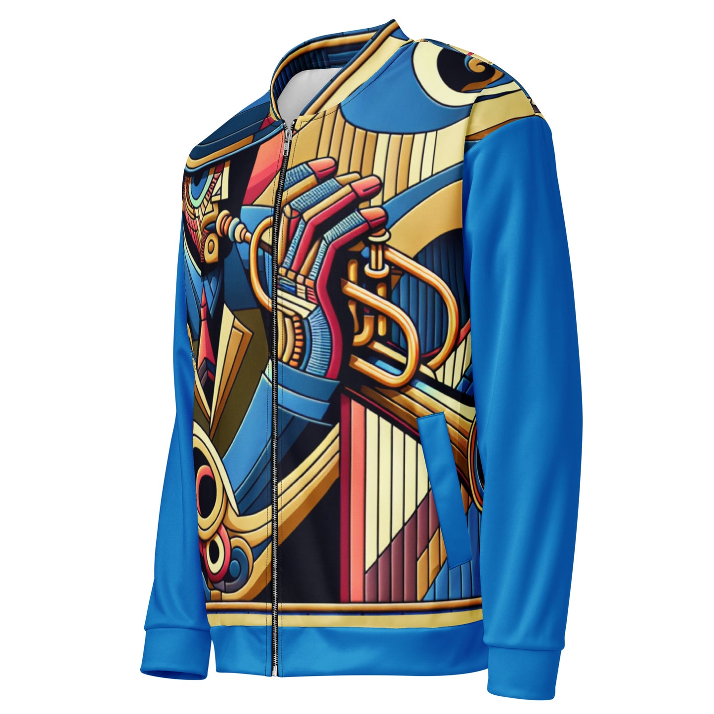 Jazz Player Stained Glass Unisex Bomber Jacket