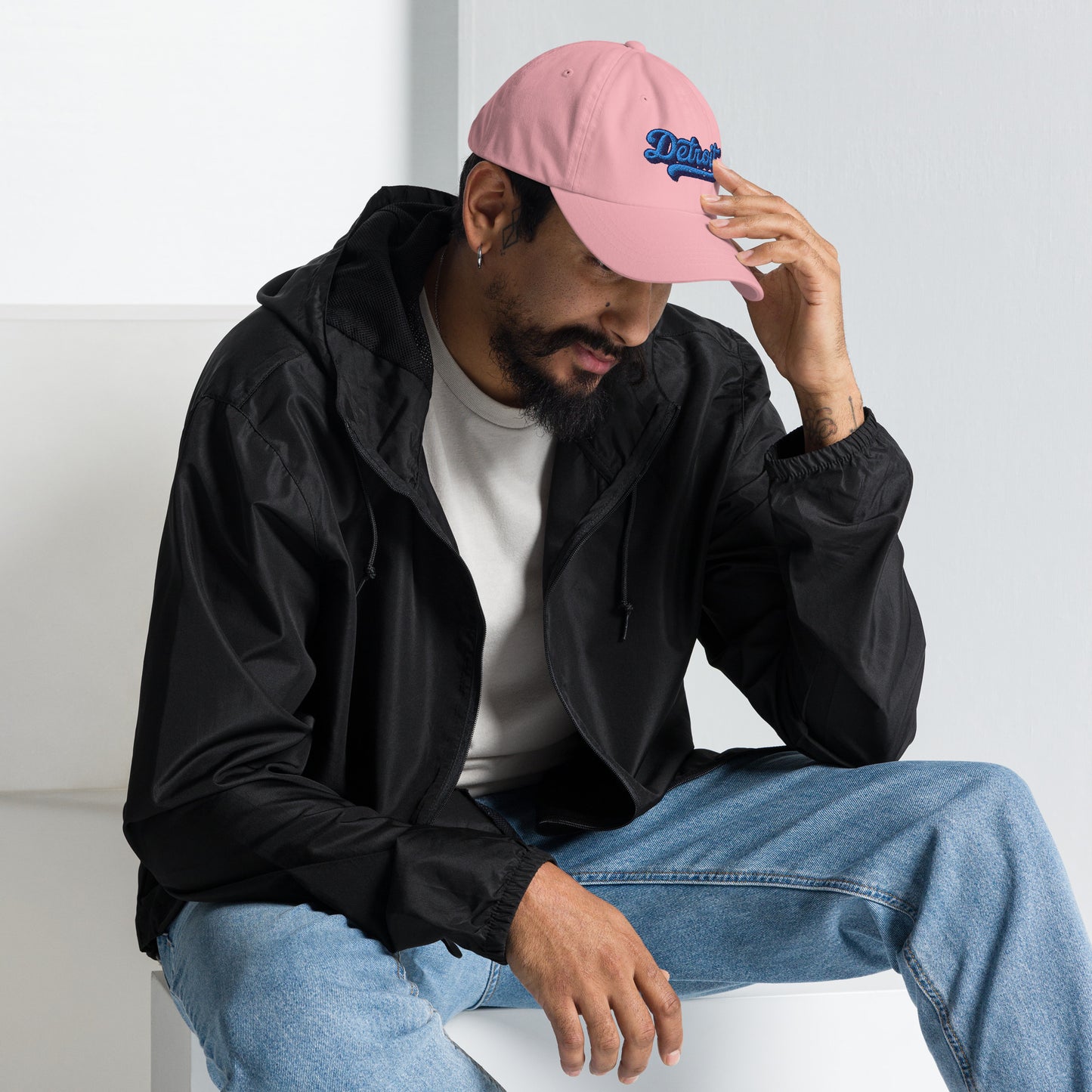 Detroit Large Size Puff Embroidered Dad hat