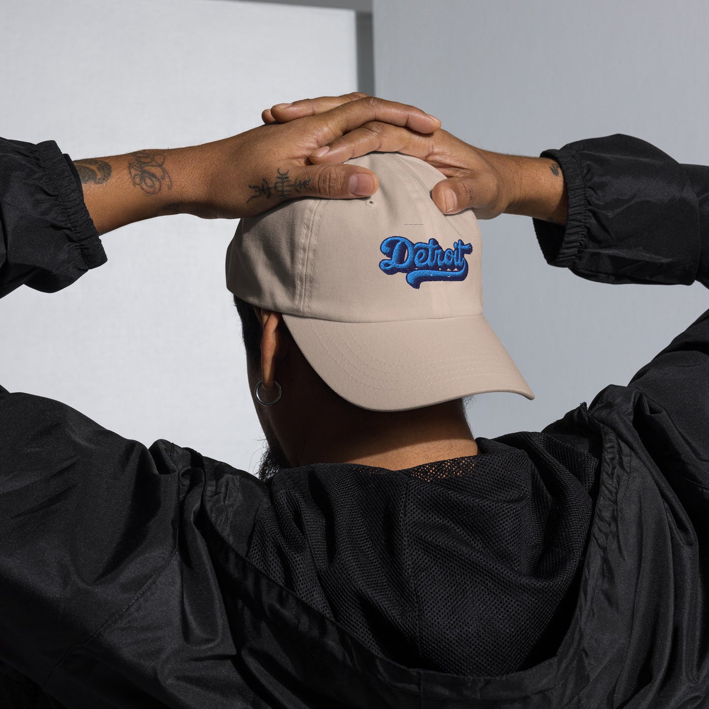 Detroit Large Size Puff Embroidered Dad hat