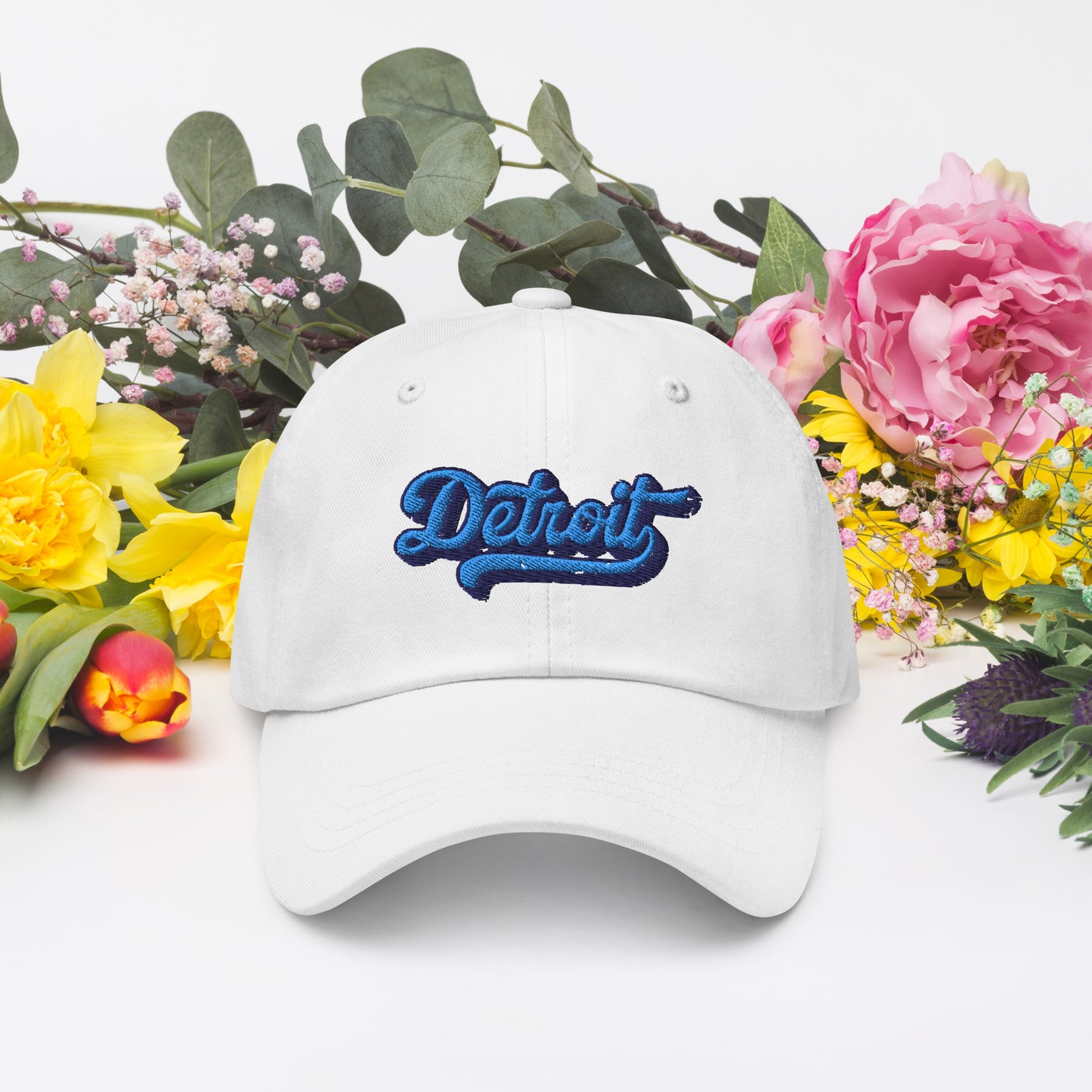 Detroit Large Size Puff Embroidered Dad hat