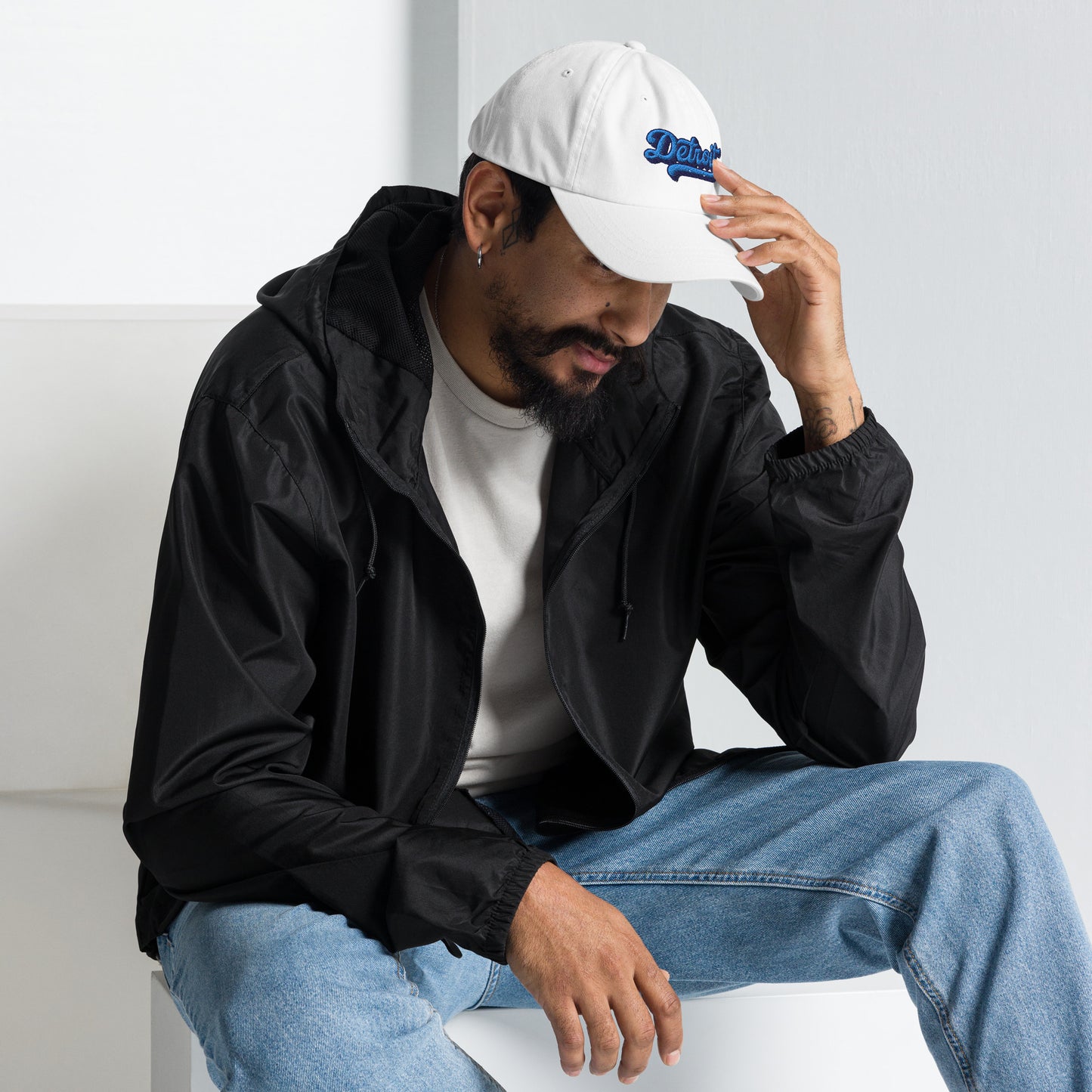 Detroit Large Size Puff Embroidered Dad hat