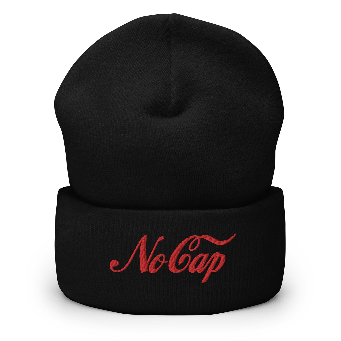 No Cap in Cursive Cuffed Beanie