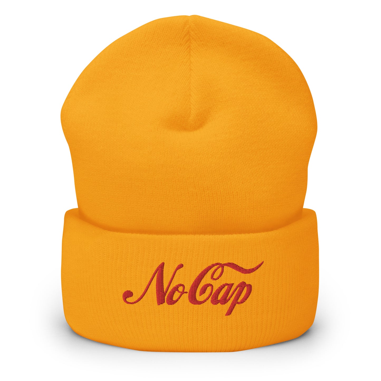 No Cap in Cursive Cuffed Beanie