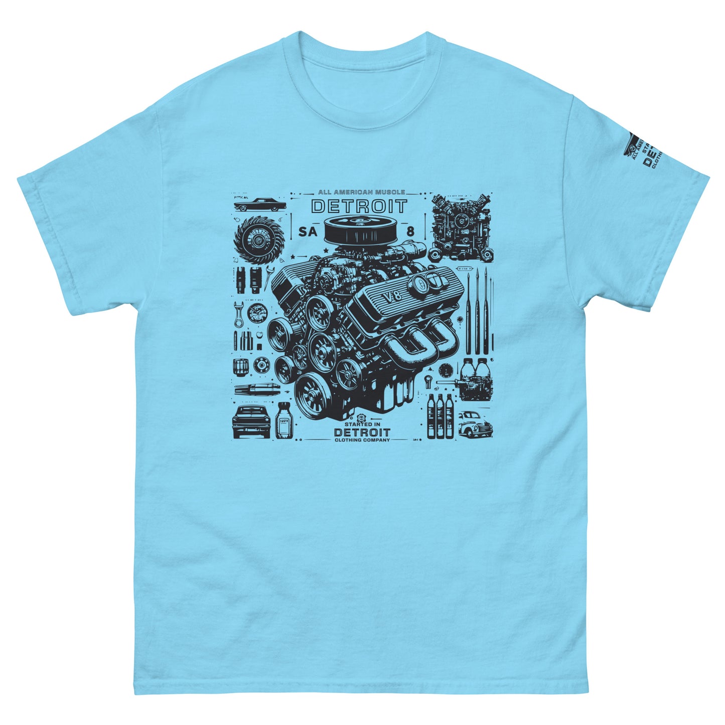 Detroit Muscle Car V8 Engine Unisex Classic T-Shirt