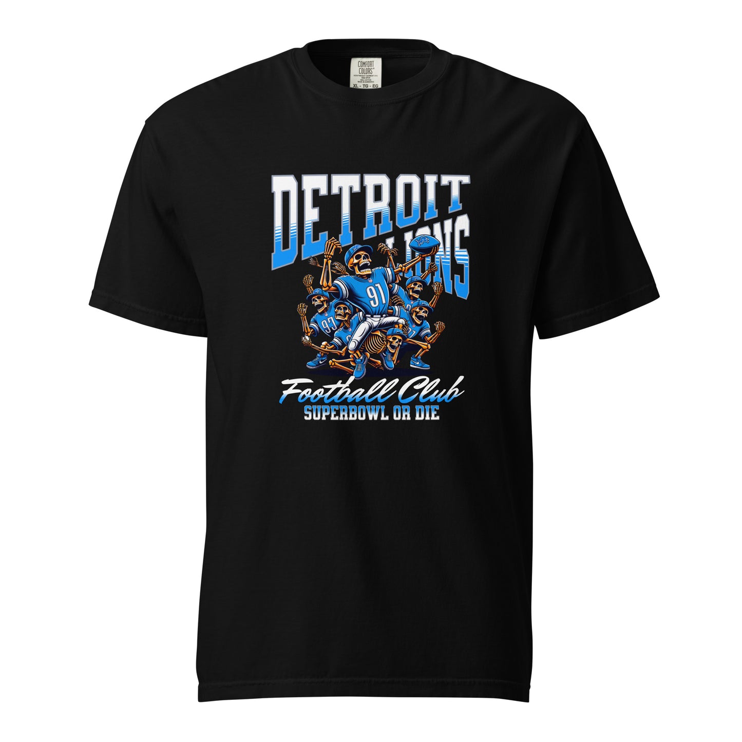 Detroit Football Club "Super Bowl or Die" Skeleton Heavyweight T-shirt