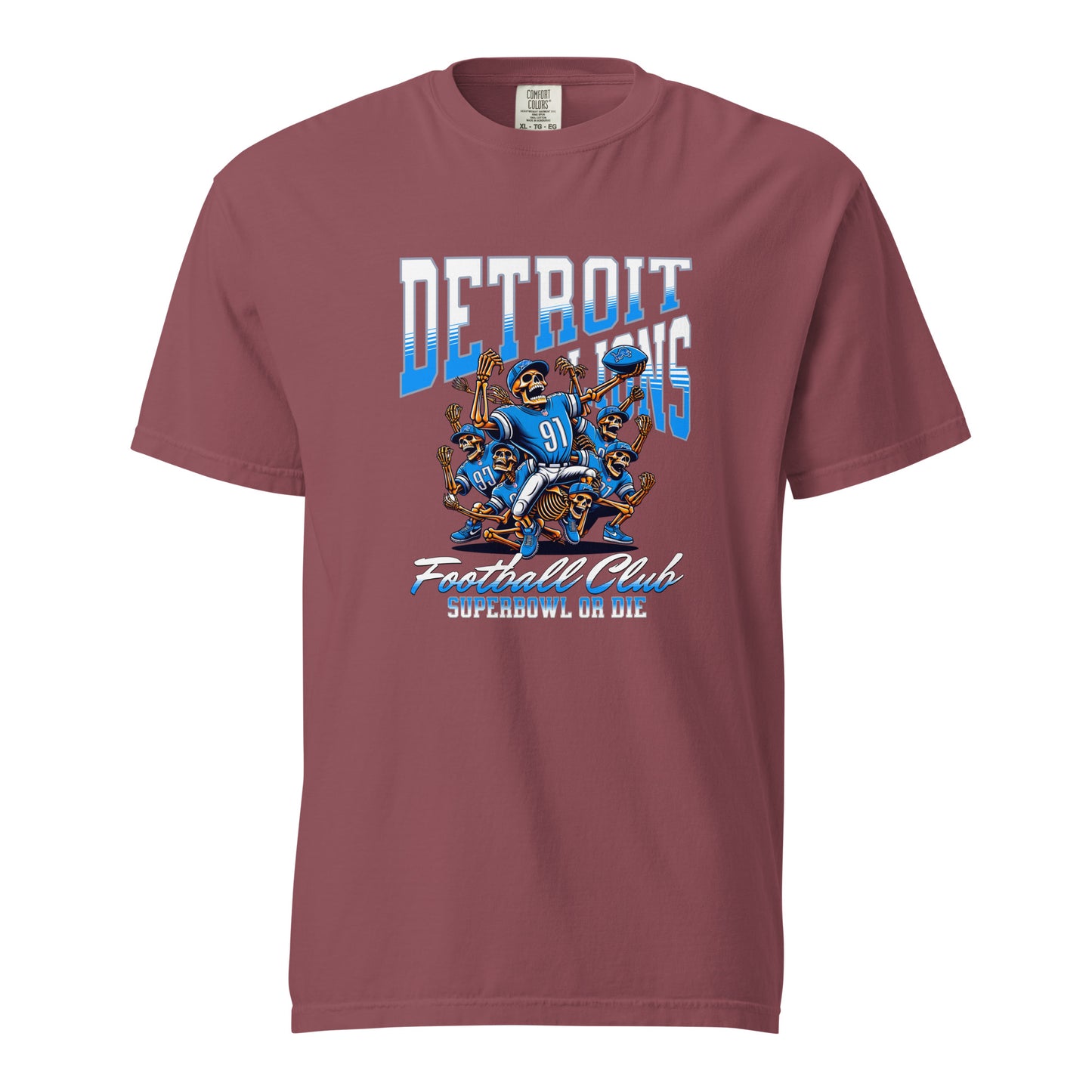 Detroit Football Club "Super Bowl or Die" Skeleton Heavyweight T-shirt