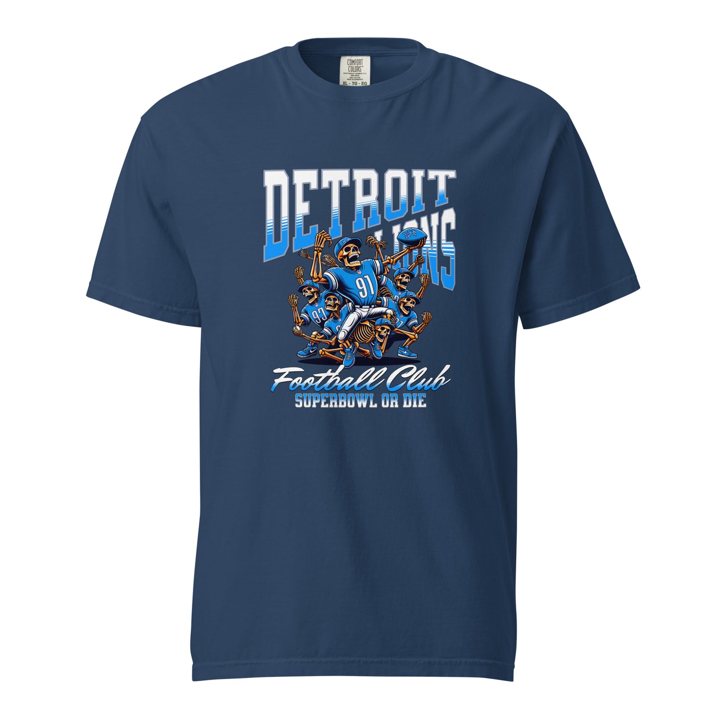 Detroit Football Club "Super Bowl or Die" Skeleton Heavyweight T-shirt