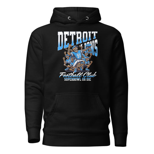 Detroit Lions Football Club "Super Bowl or Die" Skeleton Premium Hoodie Sweatshirt