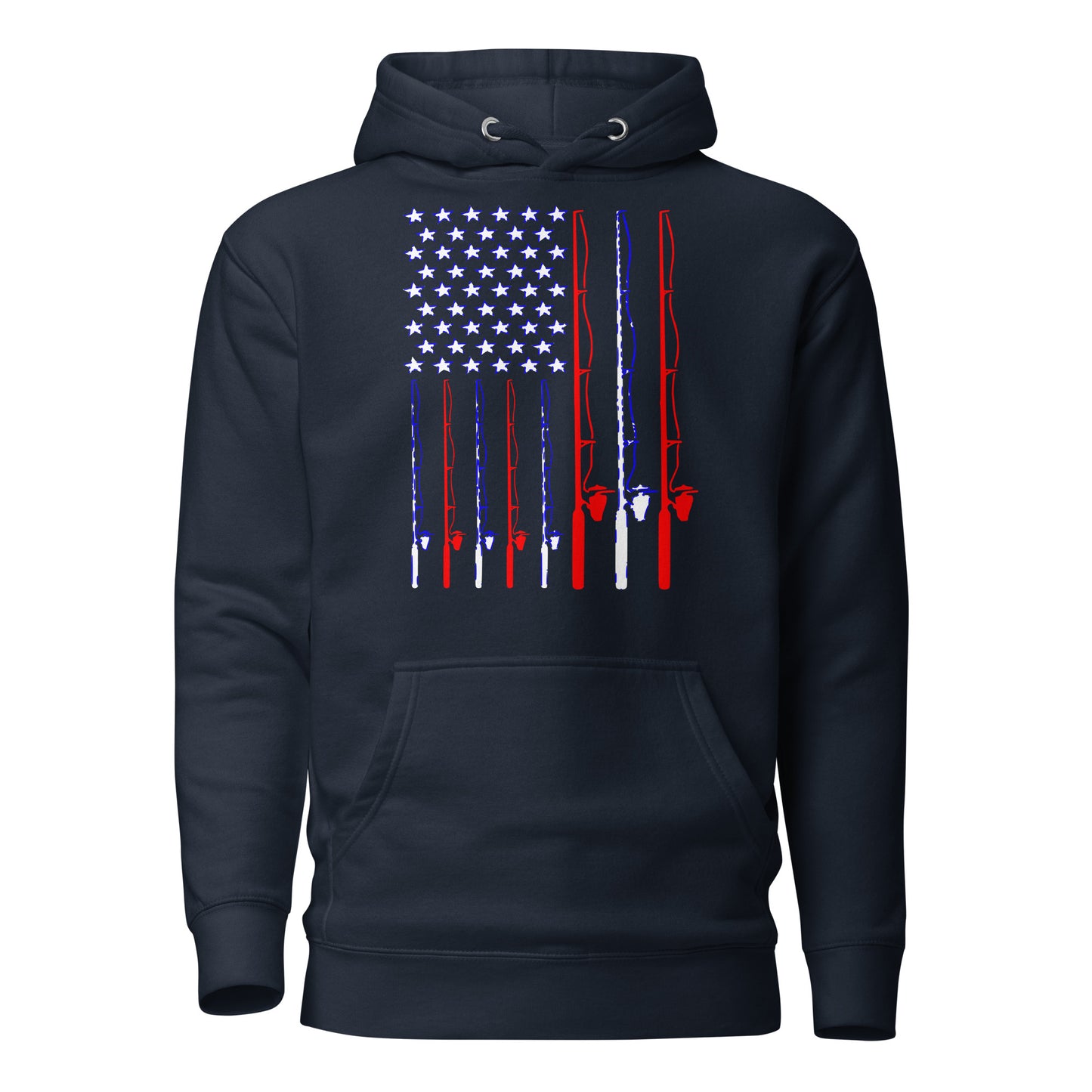 U.S.A Flag as Fishing Poles Unisex Hoodie