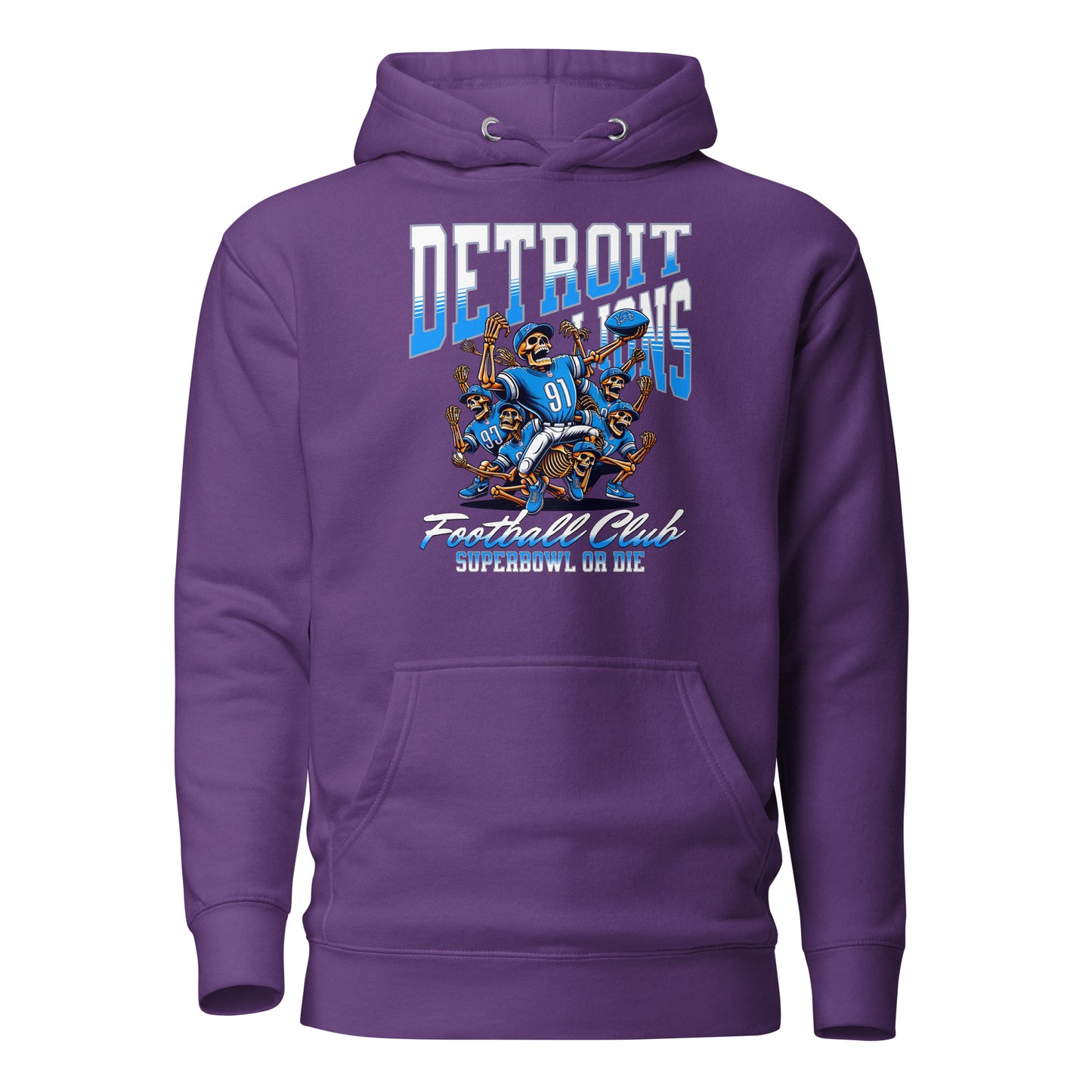 Detroit Lions Football Club "Super Bowl or Die" Skeleton Premium Hoodie Sweatshirt