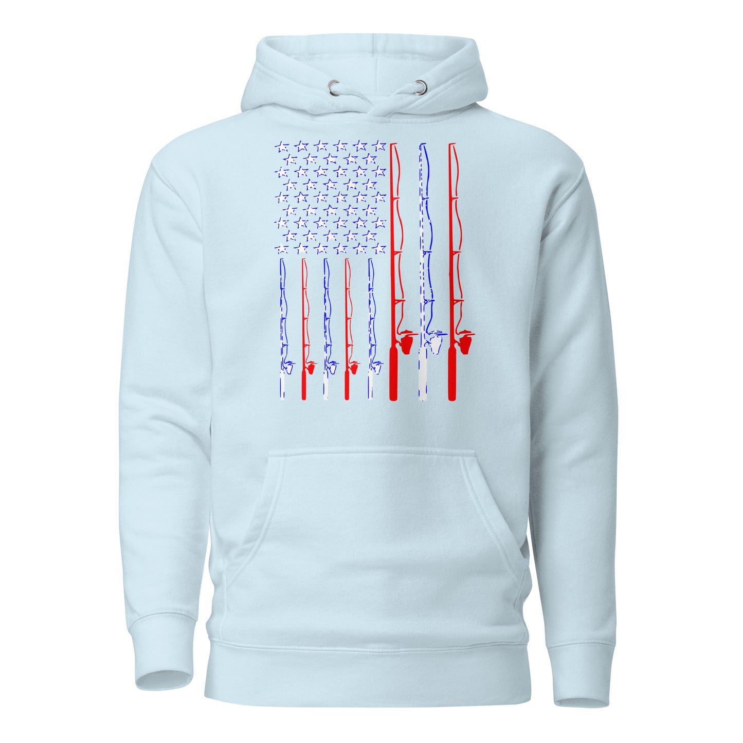 U.S.A Flag as Fishing Poles Unisex Hoodie