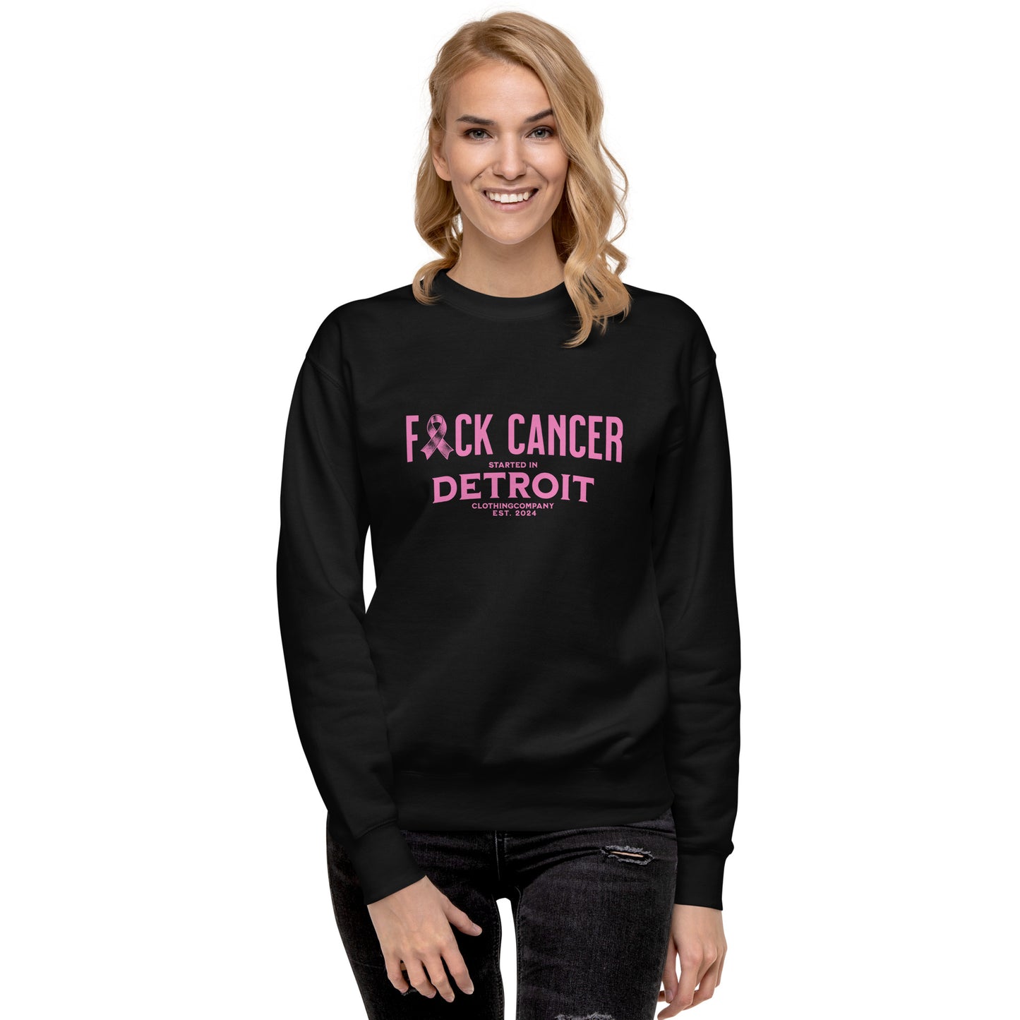 Started IN Detroit F*CK CANCER Unisex Premium Sweatshirt