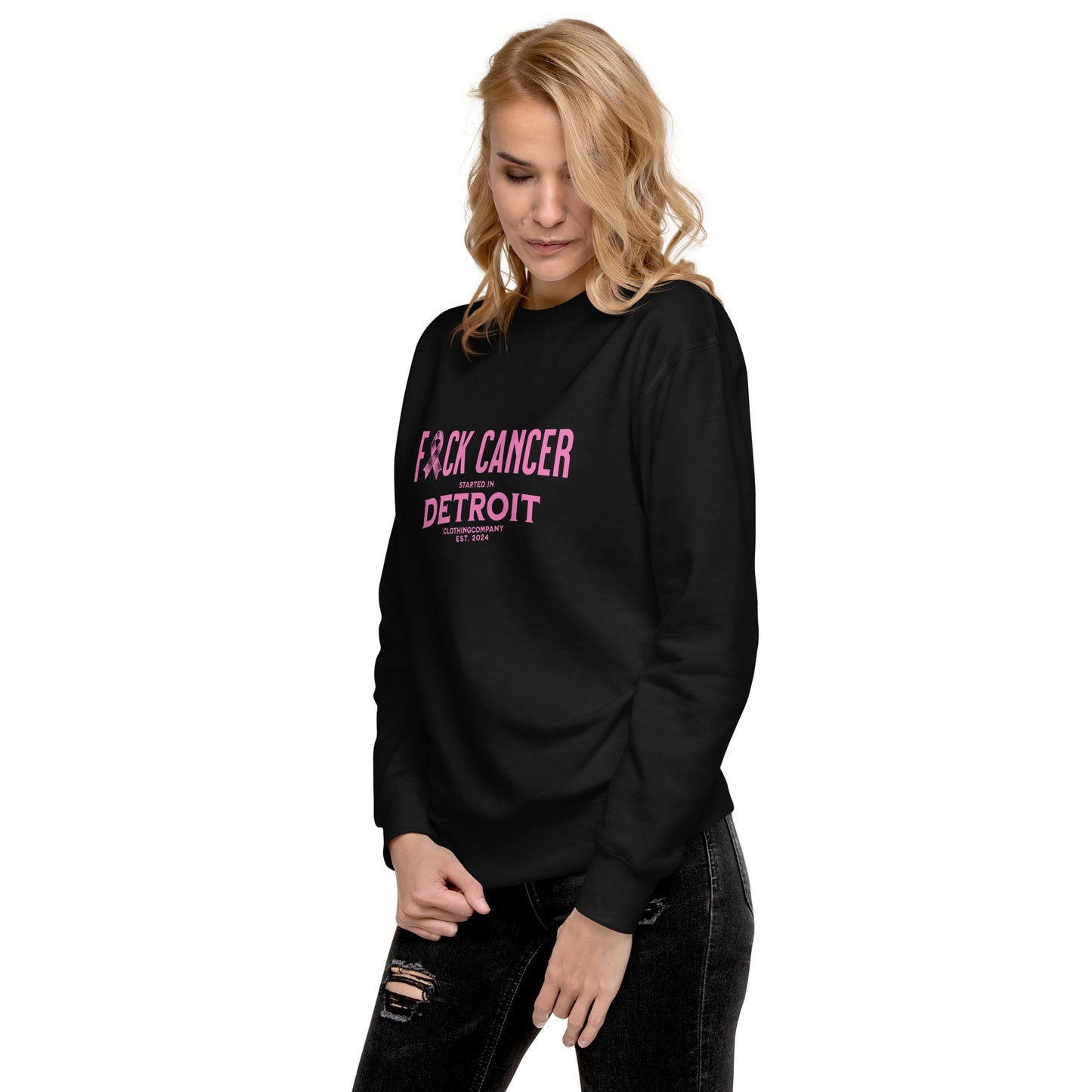 Started IN Detroit F*CK CANCER Unisex Premium Sweatshirt