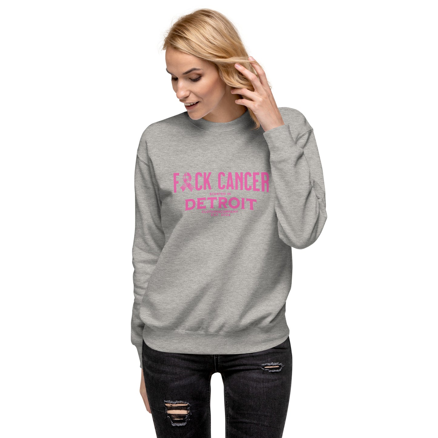 Started IN Detroit F*CK CANCER Unisex Premium Sweatshirt