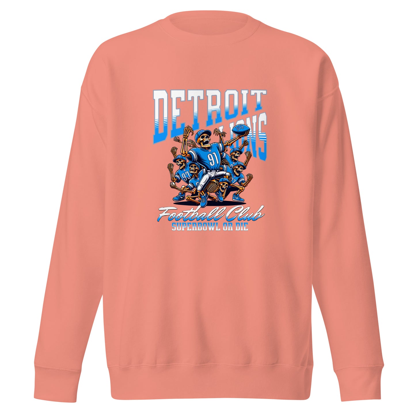 Detroit Lions Football Club "Super Bowl or Die" Skeleton Sweatshirt