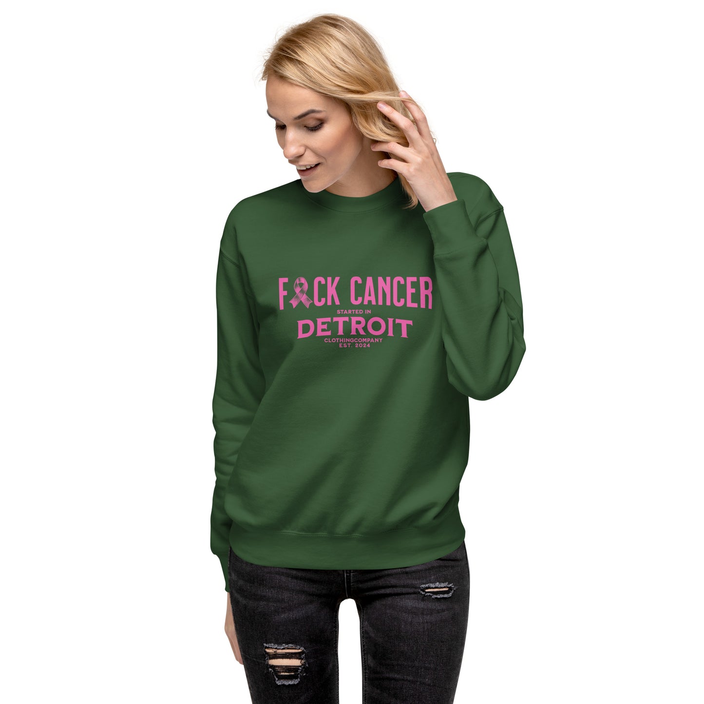 Started IN Detroit F*CK CANCER Unisex Premium Sweatshirt