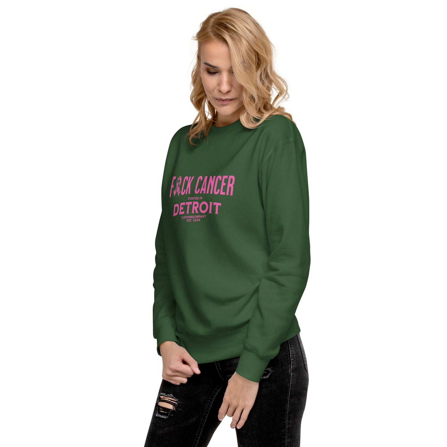 Started IN Detroit F*CK CANCER Unisex Premium Sweatshirt