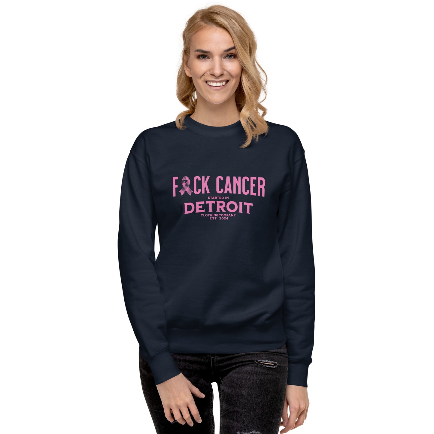 Started IN Detroit F*CK CANCER Unisex Premium Sweatshirt