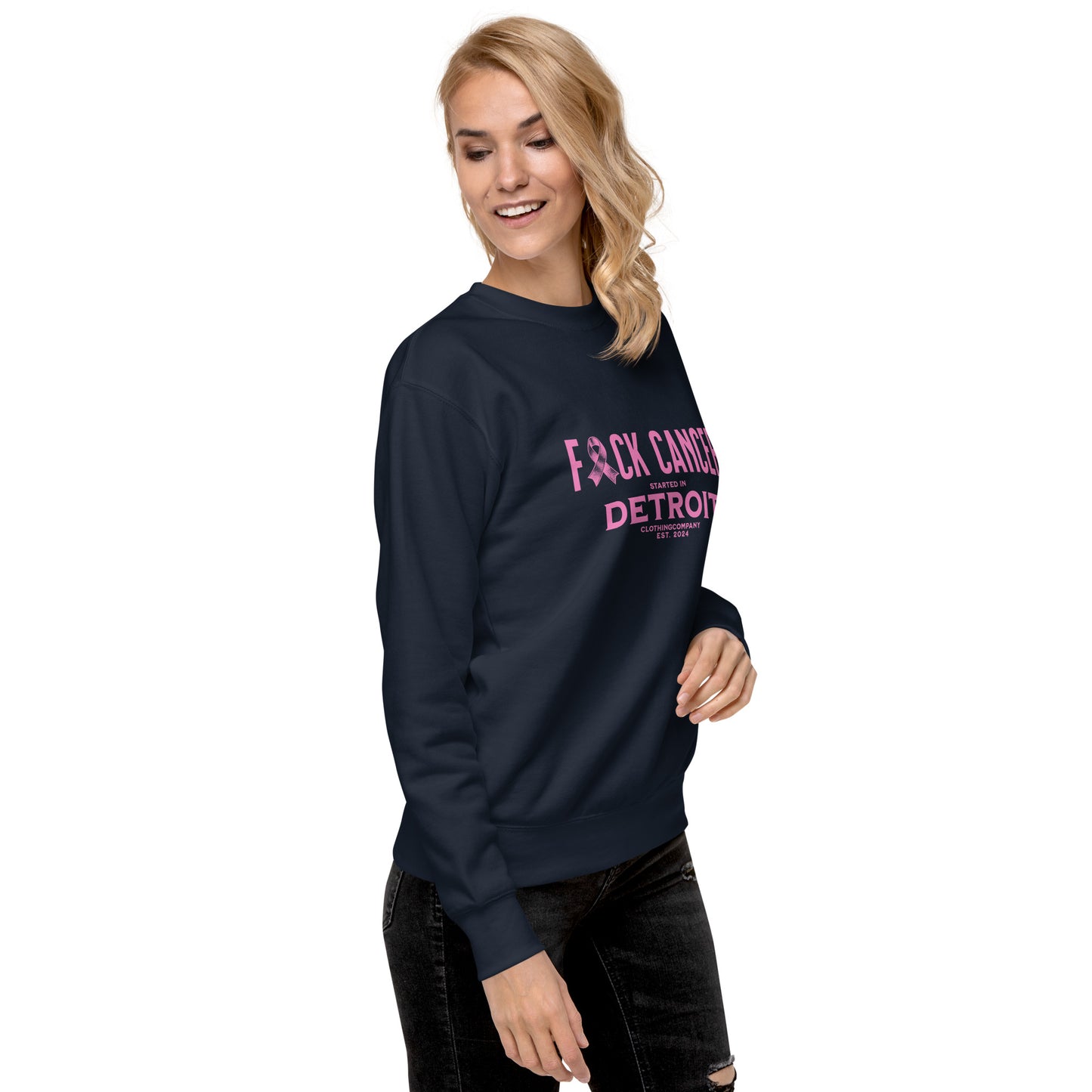 Started IN Detroit F*CK CANCER Unisex Premium Sweatshirt