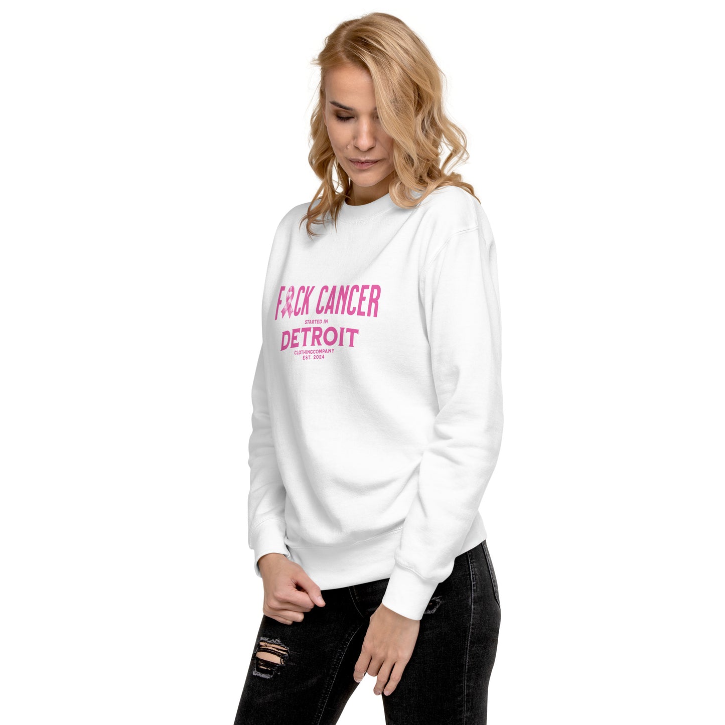 Started IN Detroit F*CK CANCER Unisex Premium Sweatshirt