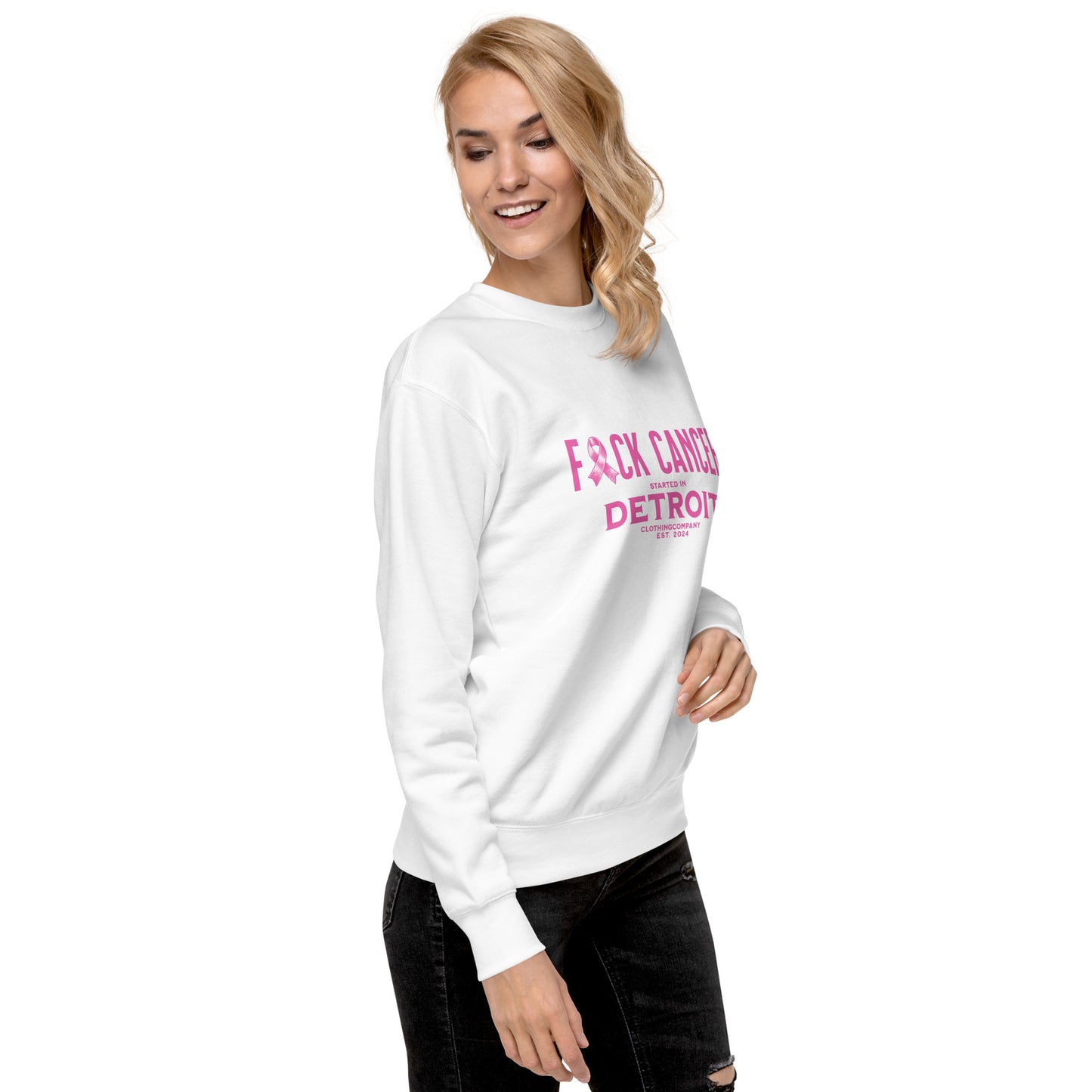 Started IN Detroit F*CK CANCER Unisex Premium Sweatshirt