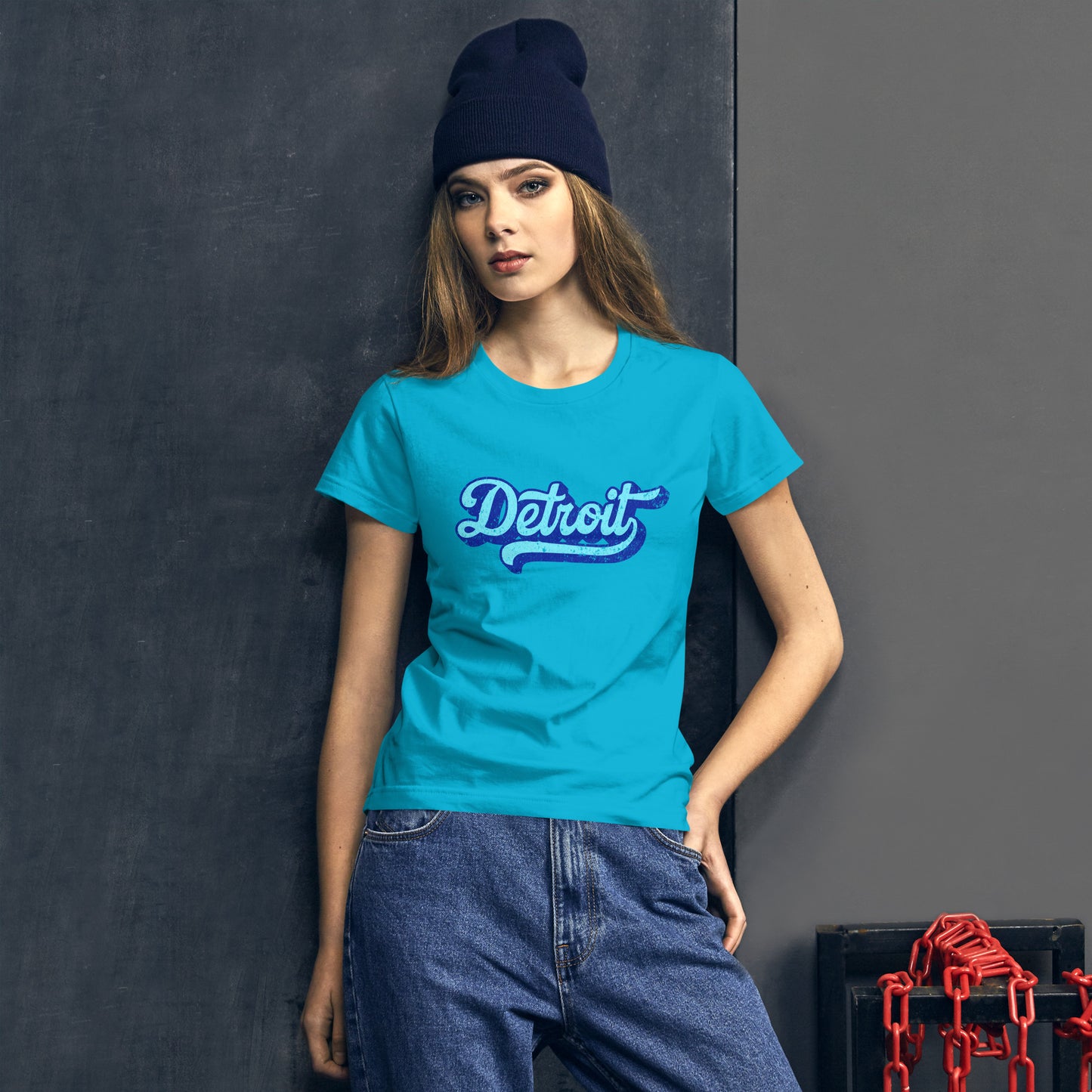 Detroit Large Print Women's Short Sleeve T-shirt